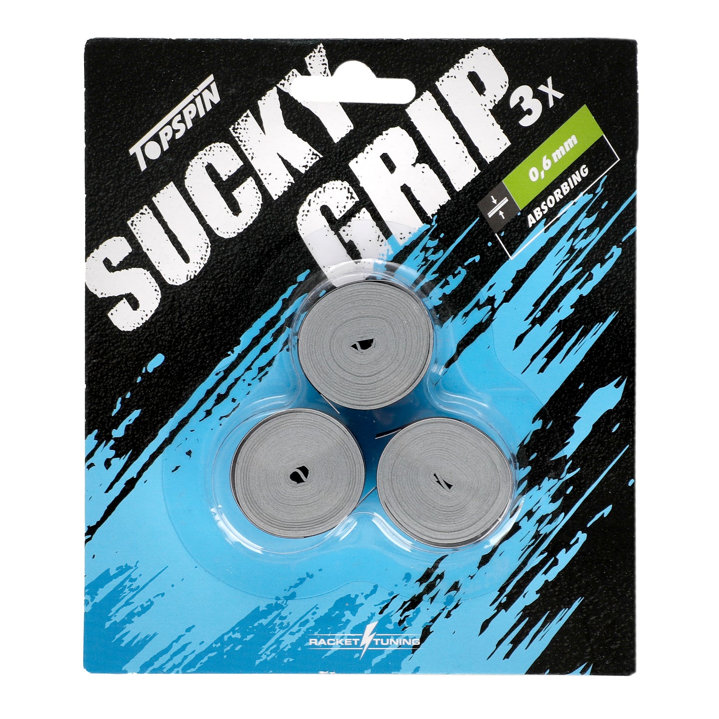 Topspin Sucky Grip Opakowanie 3 szt. - szary