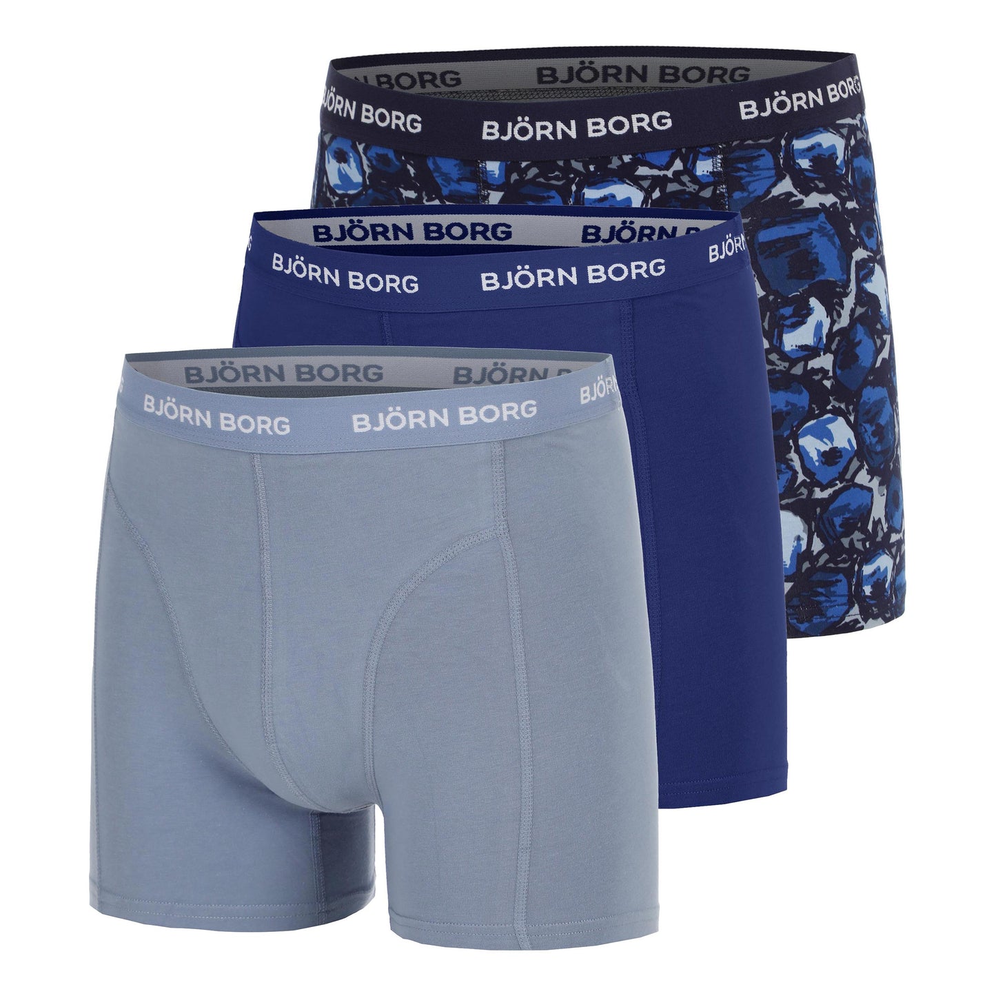 Björn Borg Cotton Stretch Bokserki sportowe Opakowanie 3 szt. Mężczyźni - niebiesko-szary, niebieski
