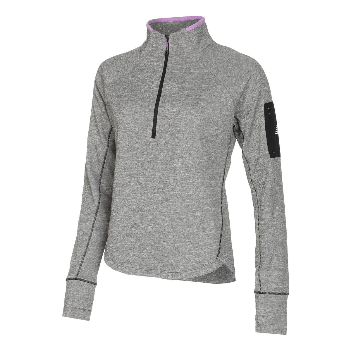 New Balance AT Half-Zip Długi Rękaw Kobiety - szary,
