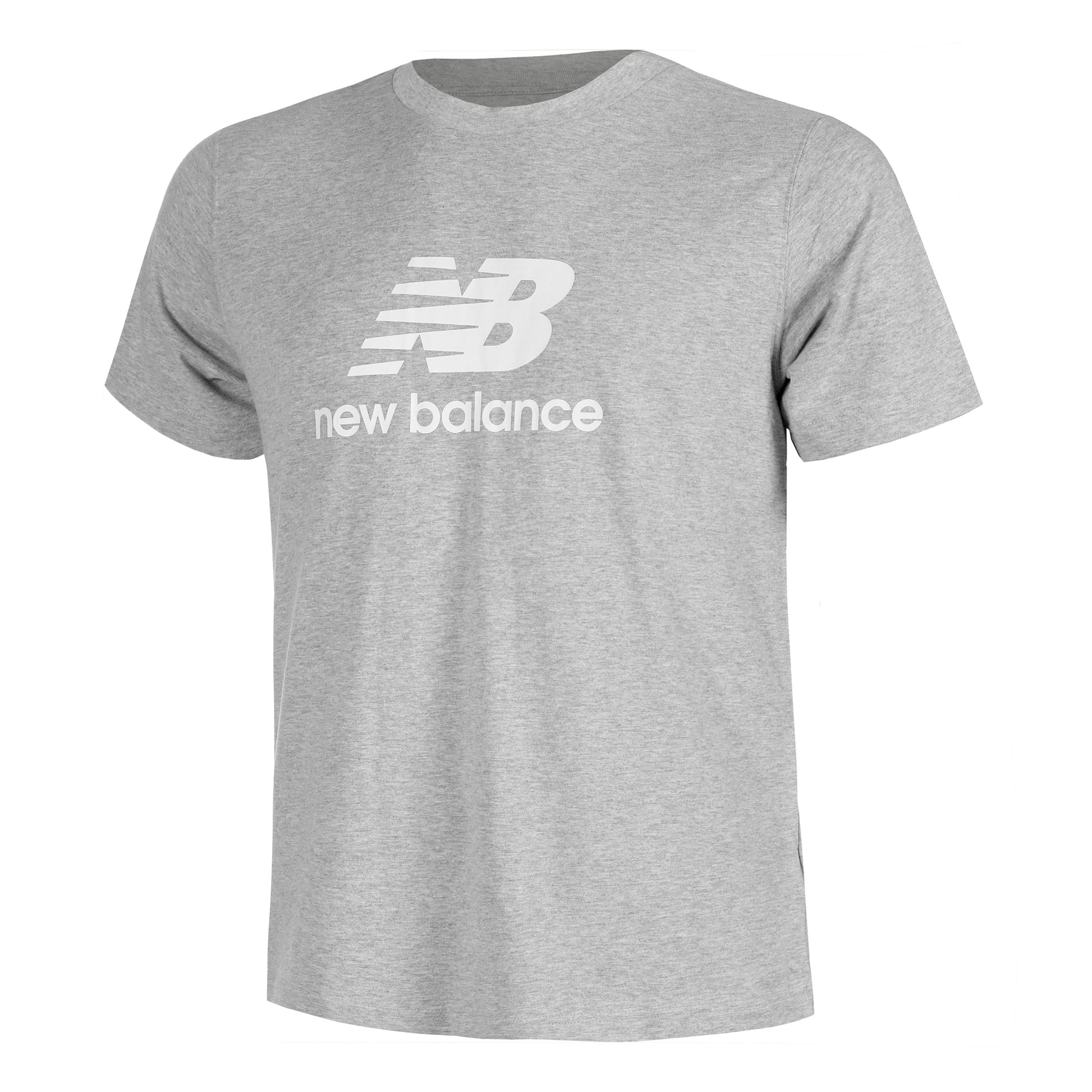 New Balance Stacked Logo Tee Koszulka Mężczyźni-Szary