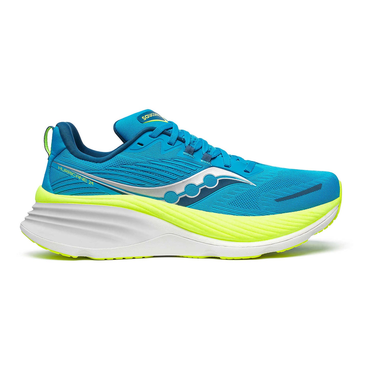 Saucony Hurricane 24 But stabilizujący Mężczyźni - niebieski, limonka