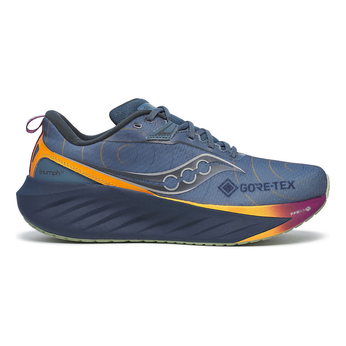 Saucony Triumph 22 Gtx But neutralny Mężczyźni - niebiesko-szary, pomarańczowy