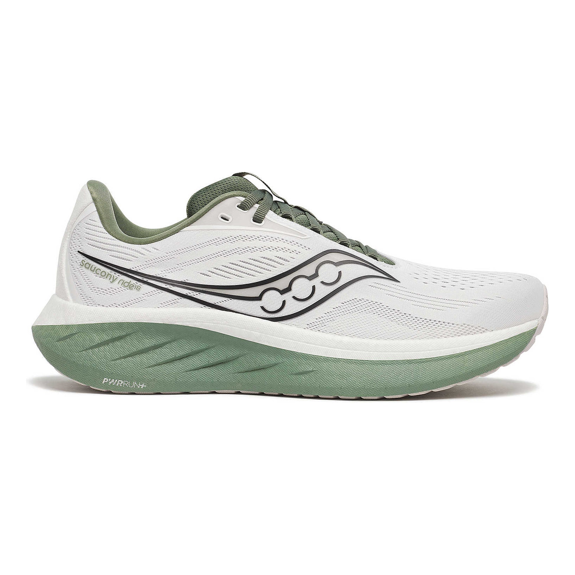 Saucony Ride 18 But neutralny Mężczyźni - biały, oliwka