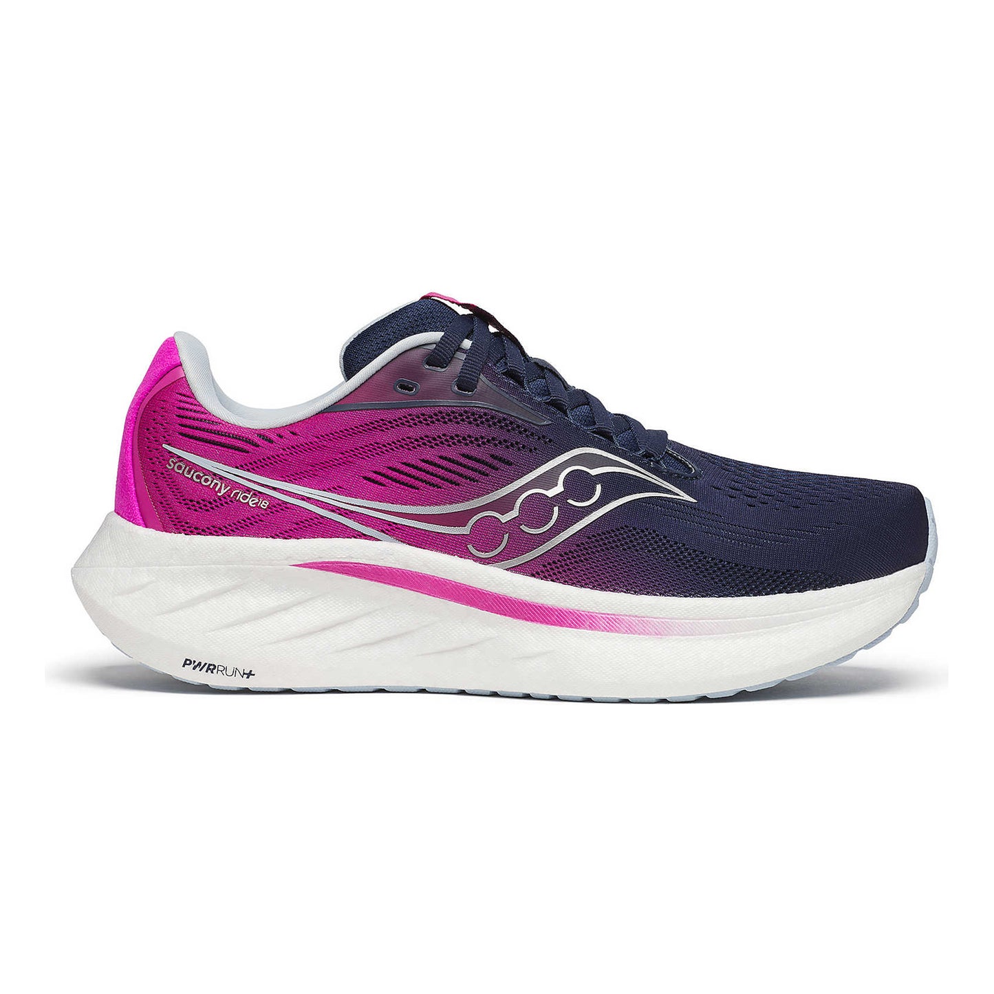Saucony Ride 18 But neutralny Kobiety - ciemnoniebieski, różowy