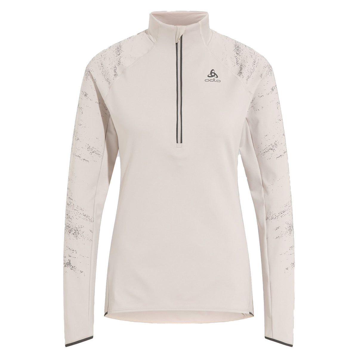 Odlo Zeroweight Ceramiwarm Reflective Mid Layer Half-Zip Top do biegania Kobiety - jasnoszary,