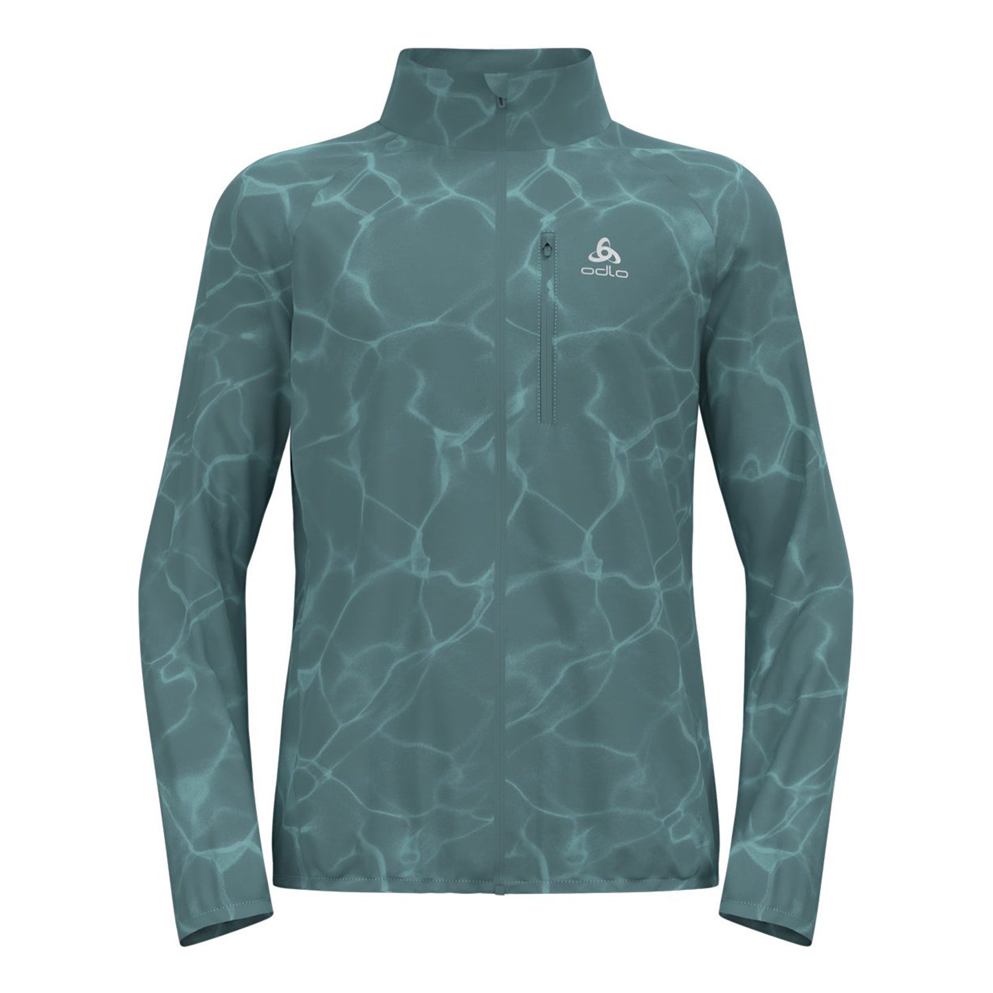 Odlo Zeroweight Print Kurtka do biegania Mężczyźni - niebiesko-szary,