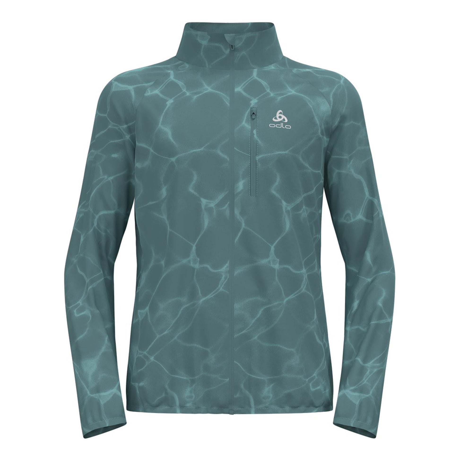 Odlo Zeroweight Print Kurtka do biegania Mężczyźni - niebiesko-szary,