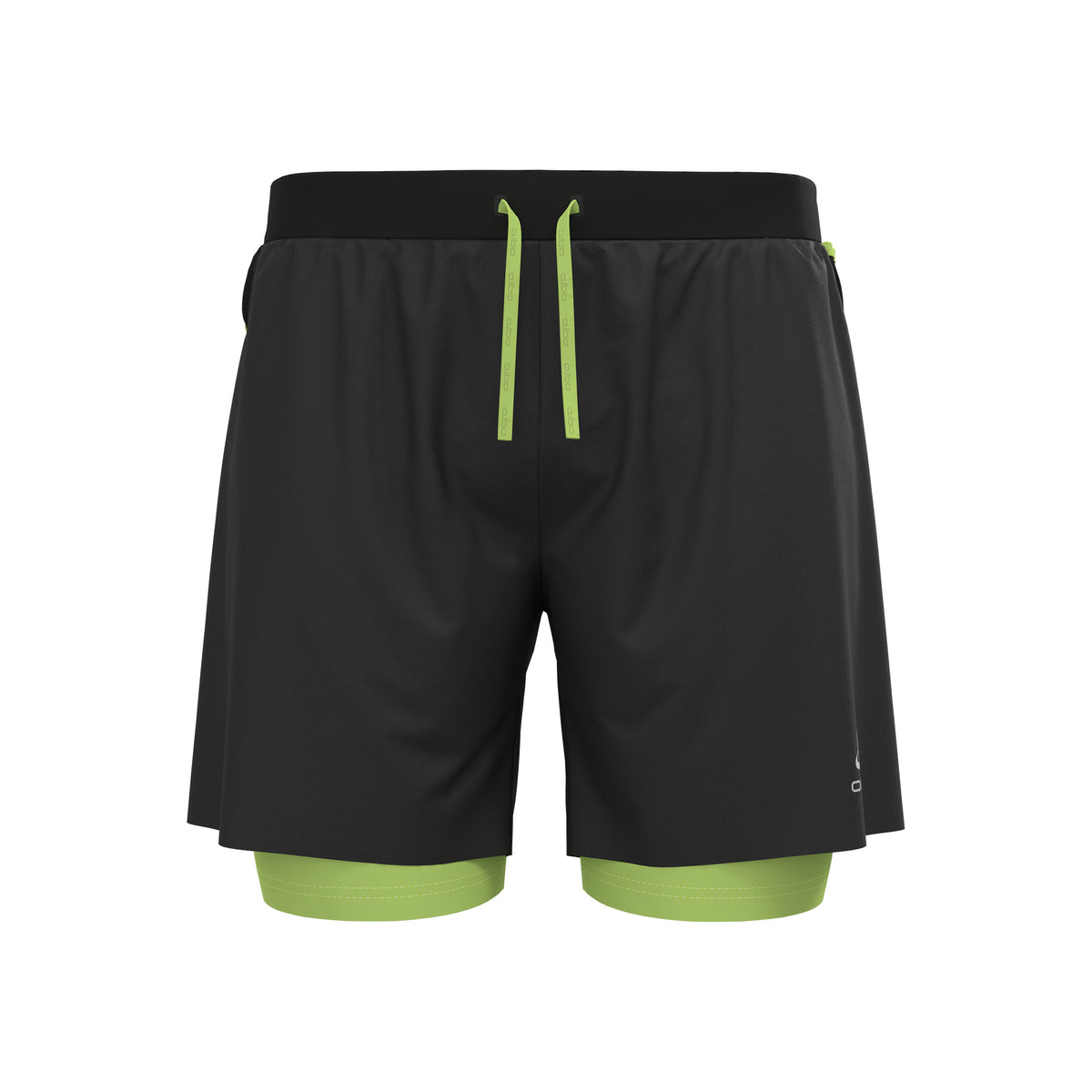 Odlo X-Alp Trail 6inch 2in1 Spodenki do biegania Mężczyźni - czarny, jasnozielony