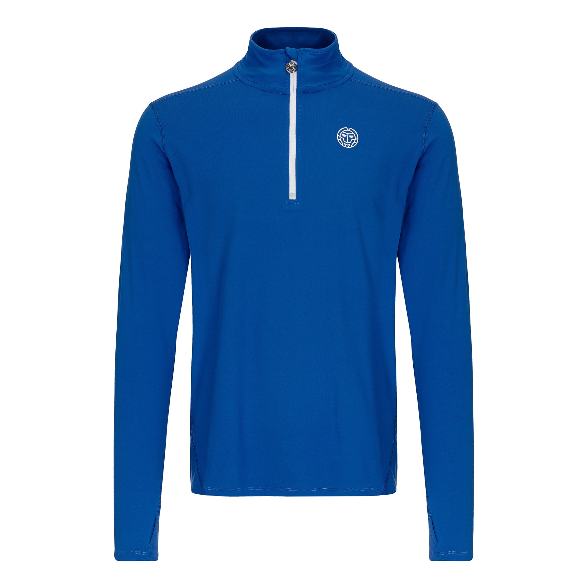 BIDI BADU Zac Tech Half Zip Długi Rękaw Mężczyźni - petrol, biały