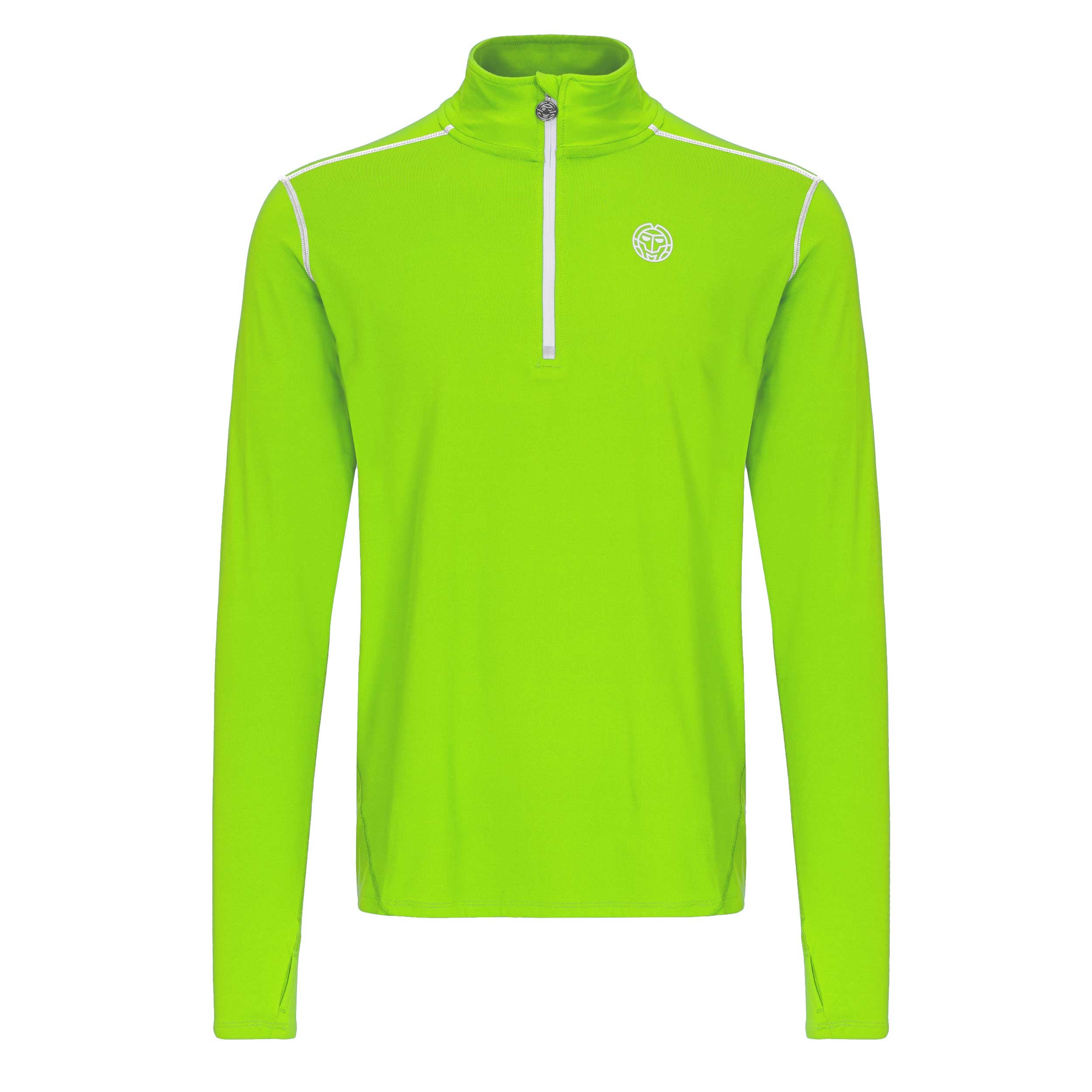 BIDI BADU Zac Tech Half Zip Długi Rękaw Mężczyźni - neonowy zielony, biały