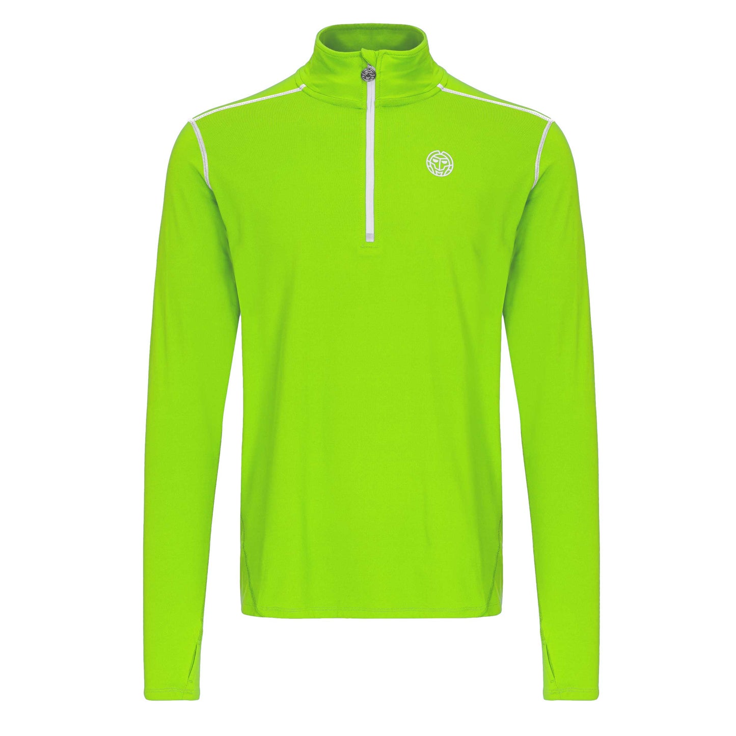 BIDI BADU Zac Tech Half Zip Długi Rękaw Mężczyźni - neonowy zielony, biały