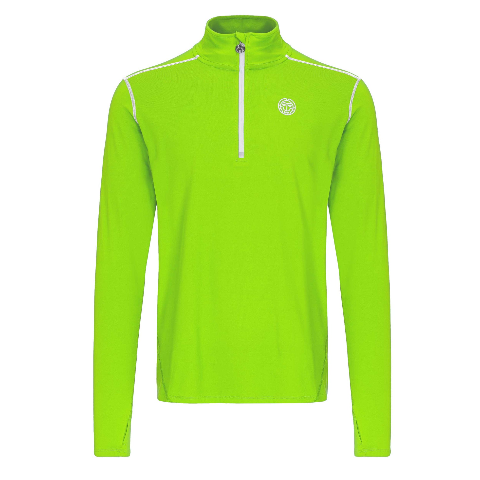BIDI BADU Zac Tech Half Zip Długi Rękaw Mężczyźni - neonowy zielony, biały