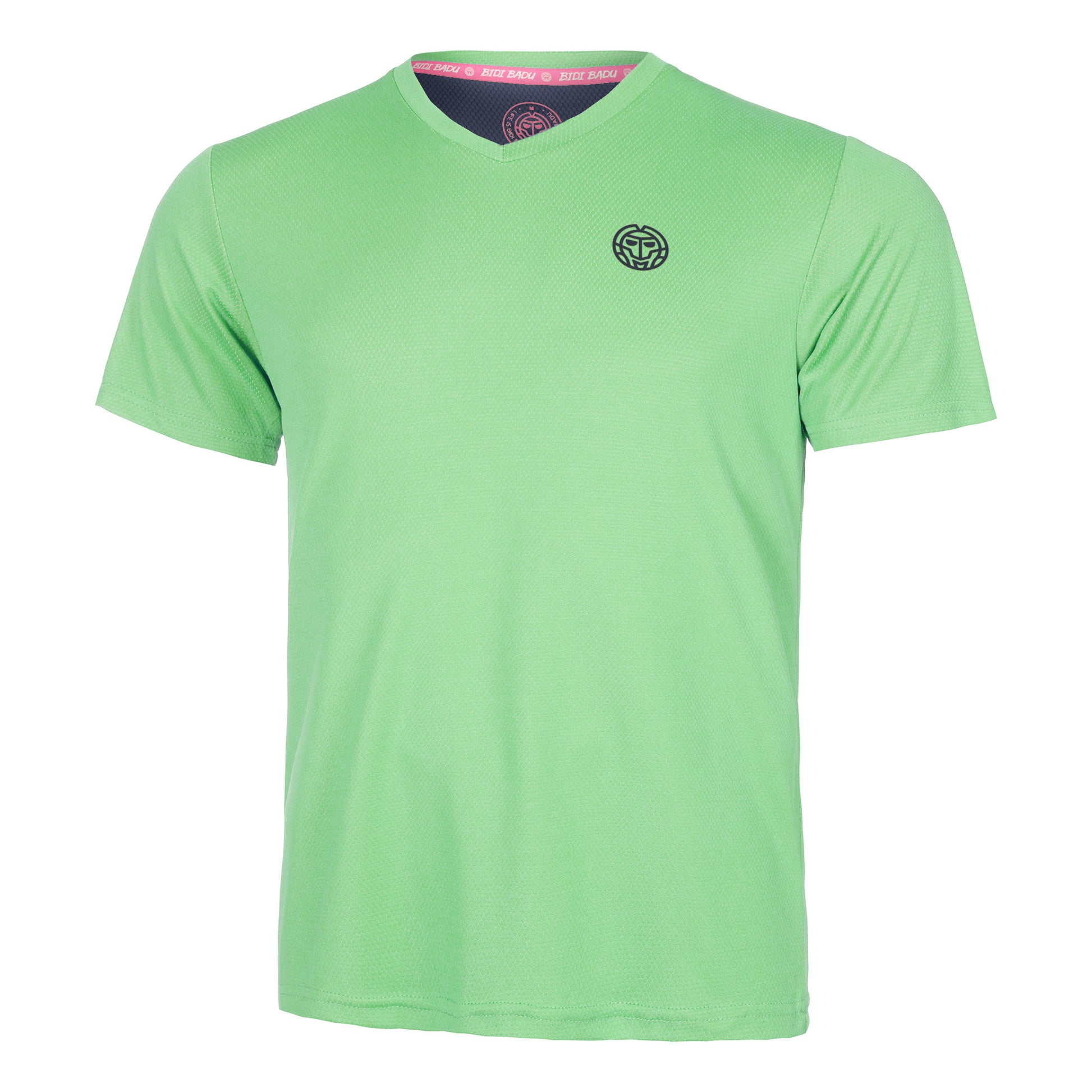 BIDI BADU Crew Inside Out V-Neck Koszulka Mężczyźni-Neonowy Zielony,Ciemnoniebieski