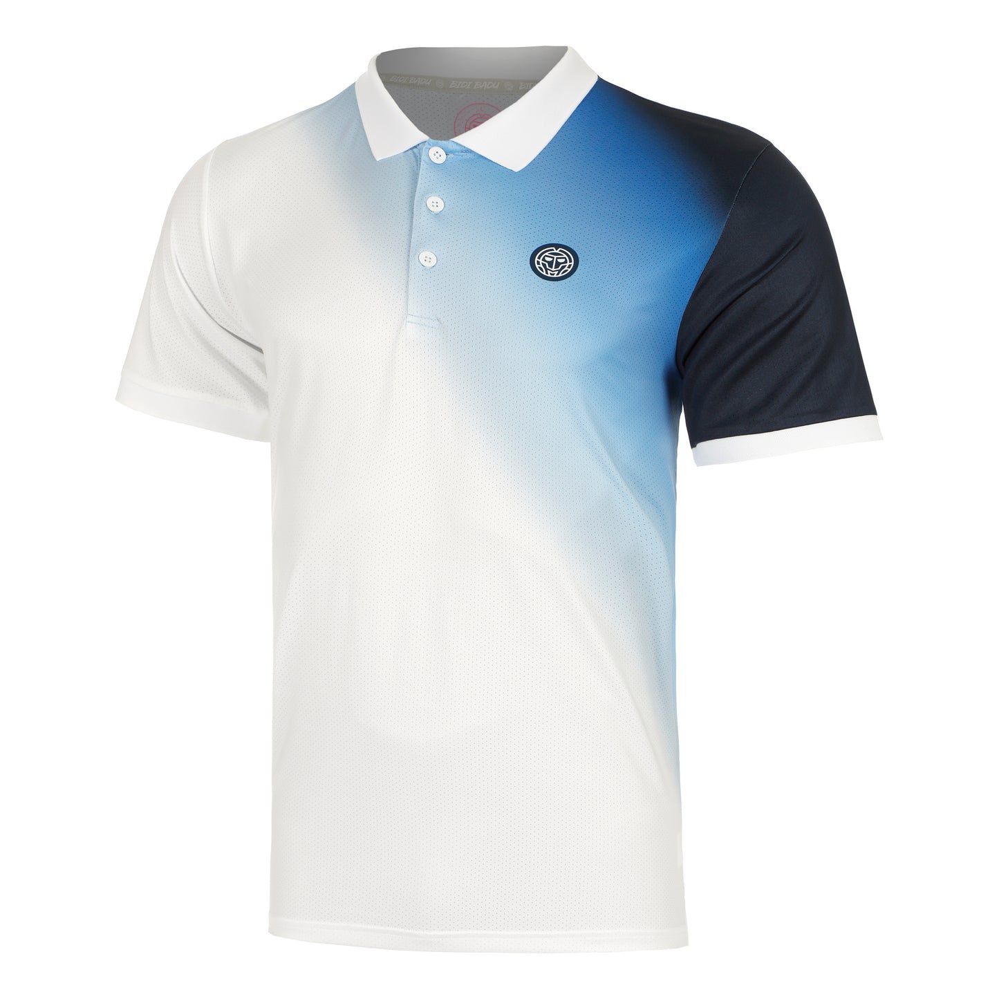 BIDI BADU Watercolour Polo Mężczyźni-Biały,Niebieski