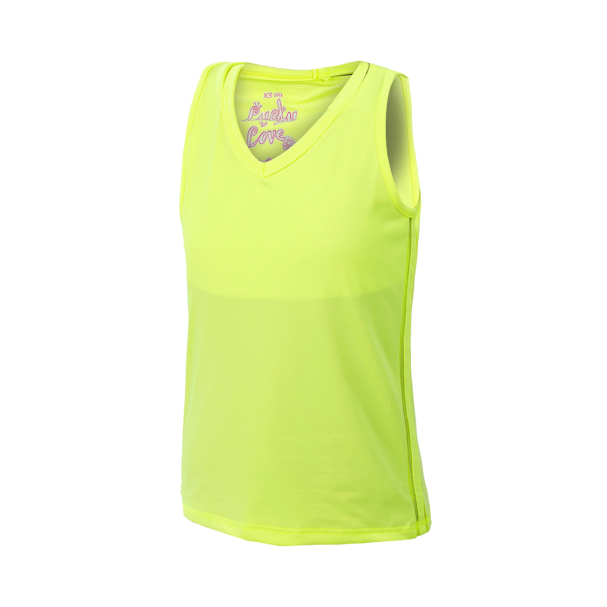 Lucky in Love V-Neck Cutout Tank Top Dziewczynki-Żółty