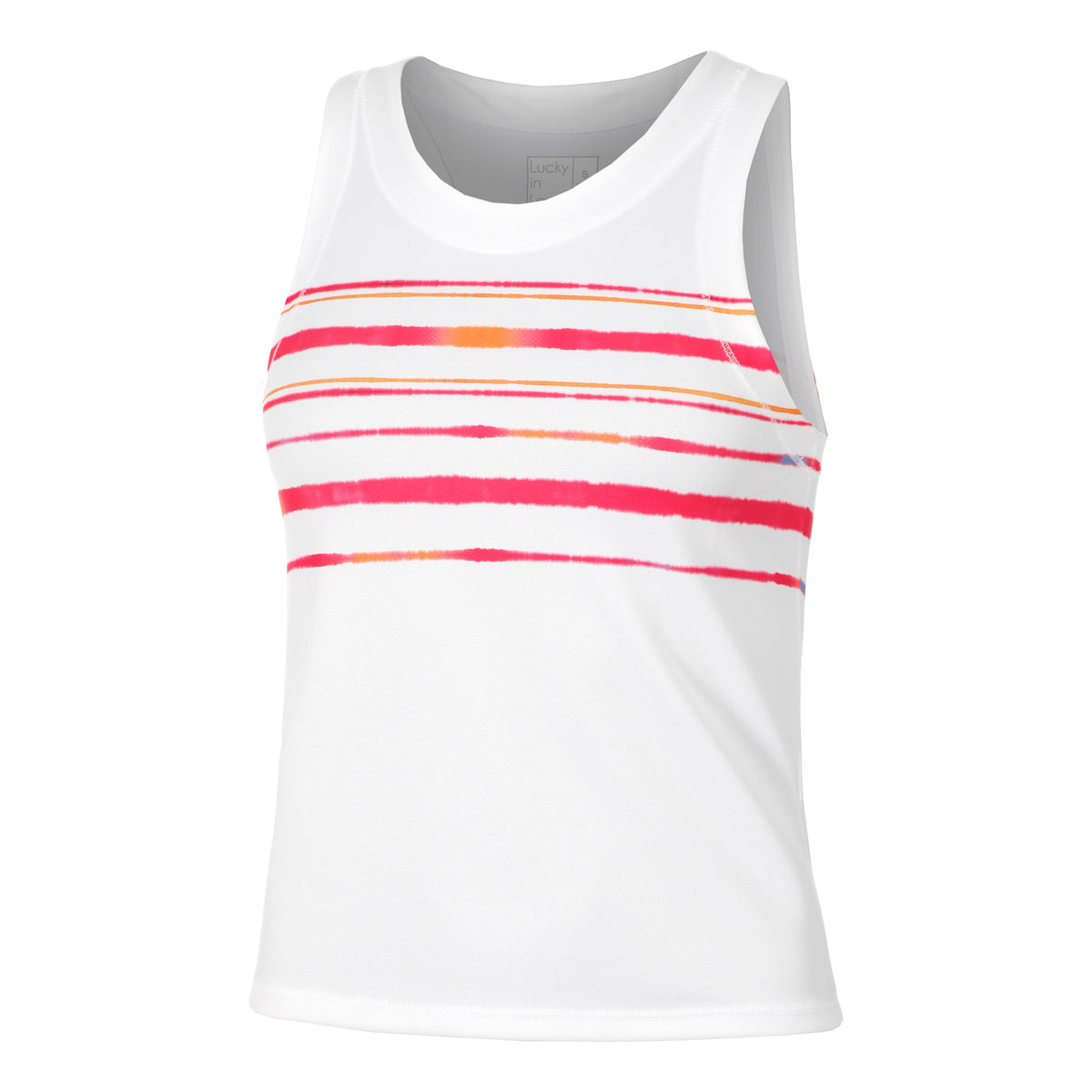 Lucky in Love Deco Stripe Crop Tank top Kobiety - biały, koral