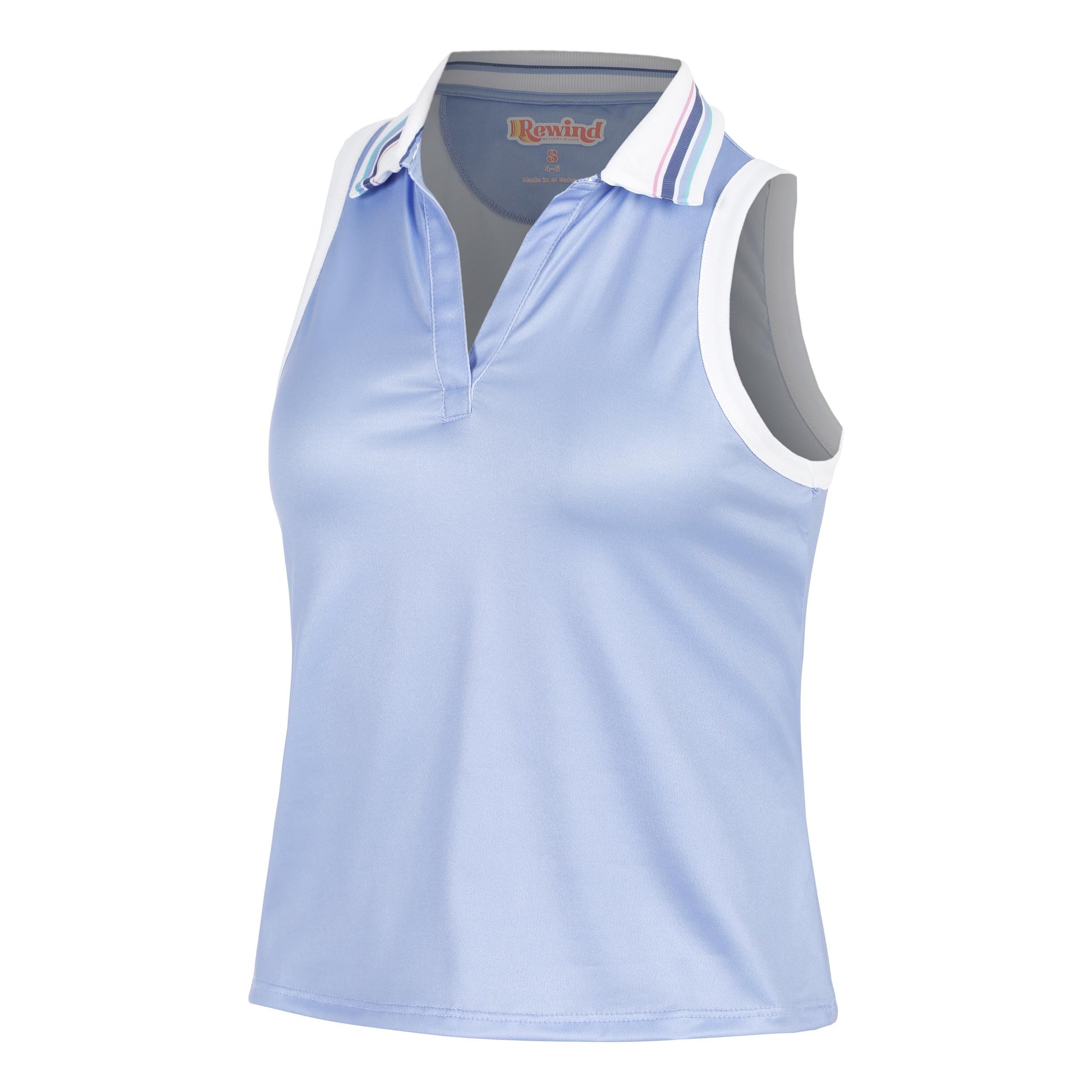 Lucky in Love Timeless Sleeveless Polo Kobiety-Jasnoniebieski