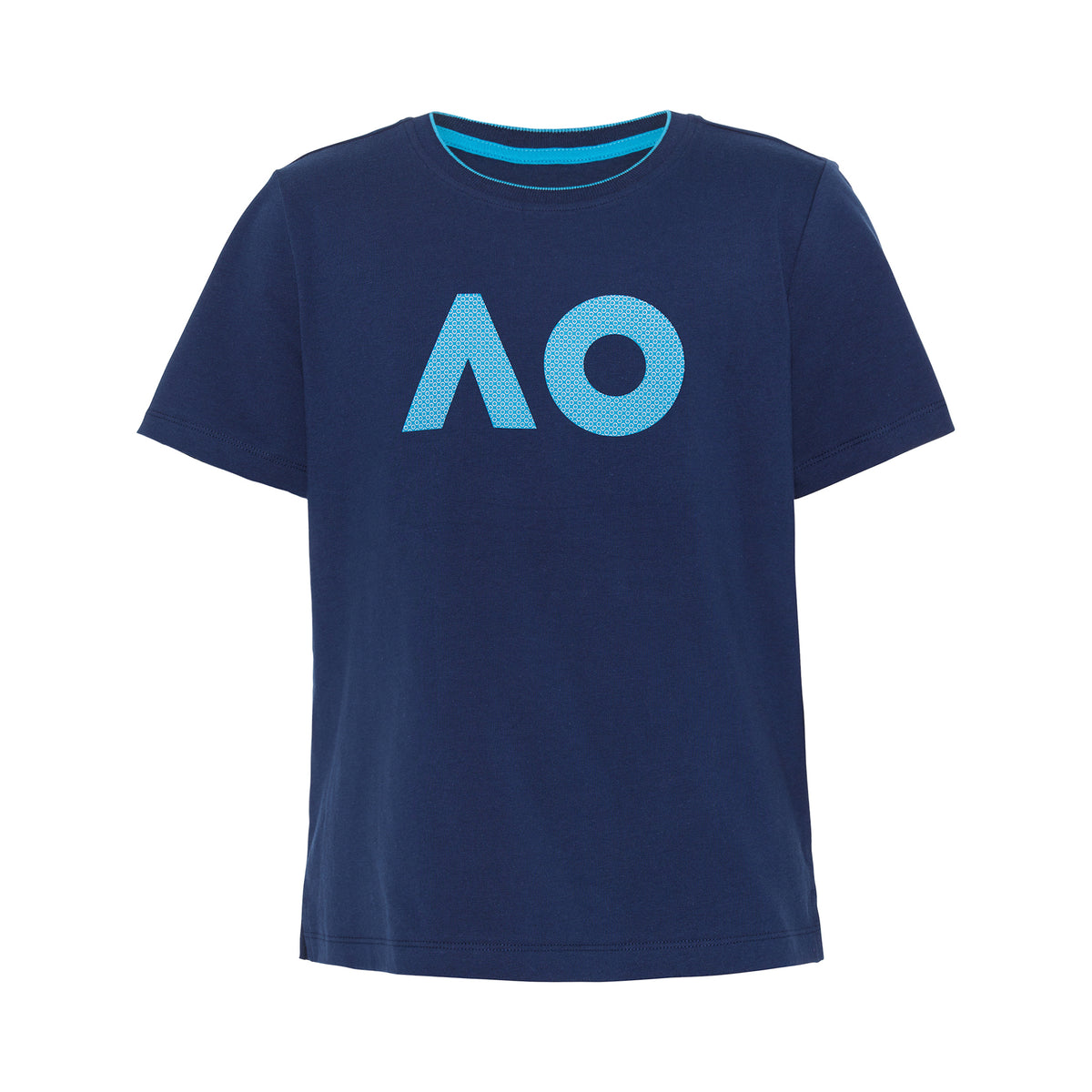 Australian Open AO Stack Print Core Logo Koszulka Dziewczynki - ciemnoniebieski, niebieski