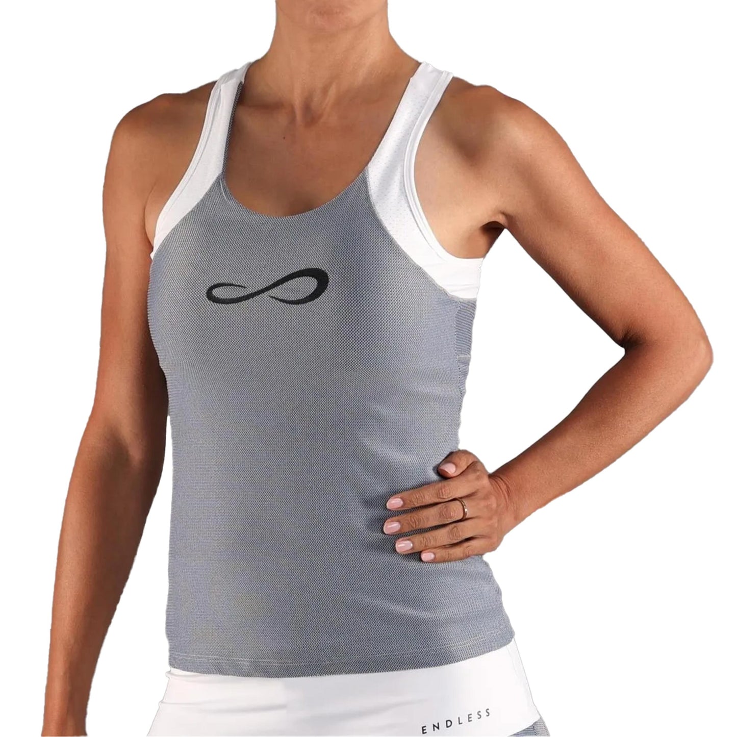 Endless Starlett Tank top Kobiety - srebrny, biały