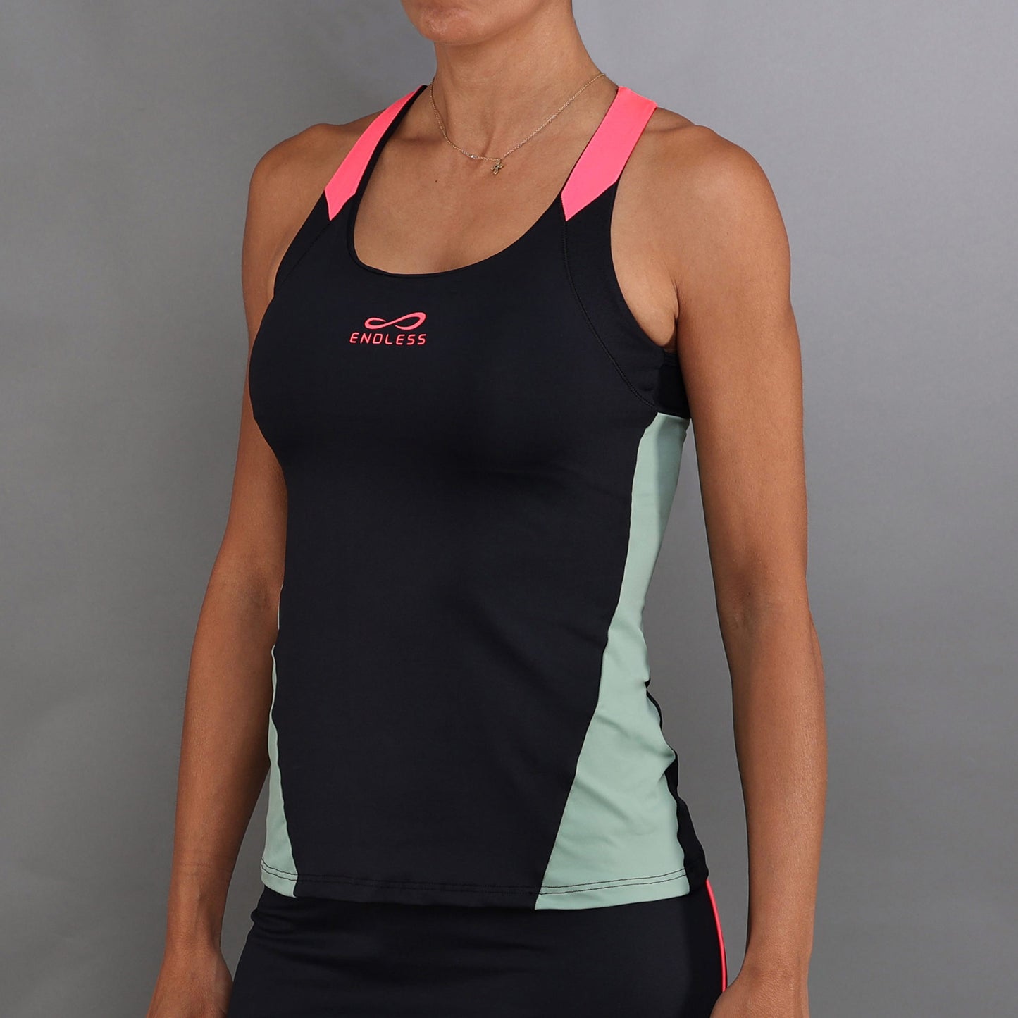 Endless Grace Tank Top Kobiety-Czarny,Zieleń