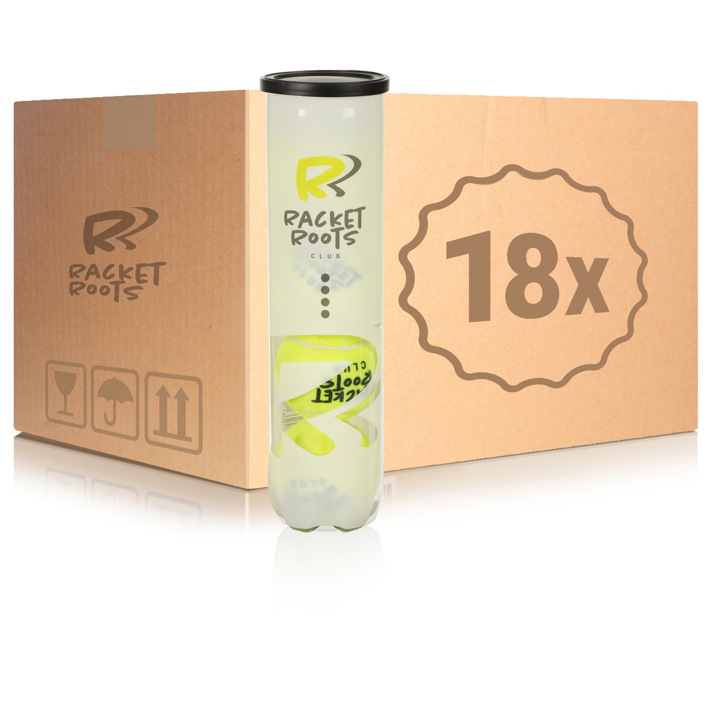 Racket Roots 18x puszka 4 szt. Club Tennisball W KARTONIE