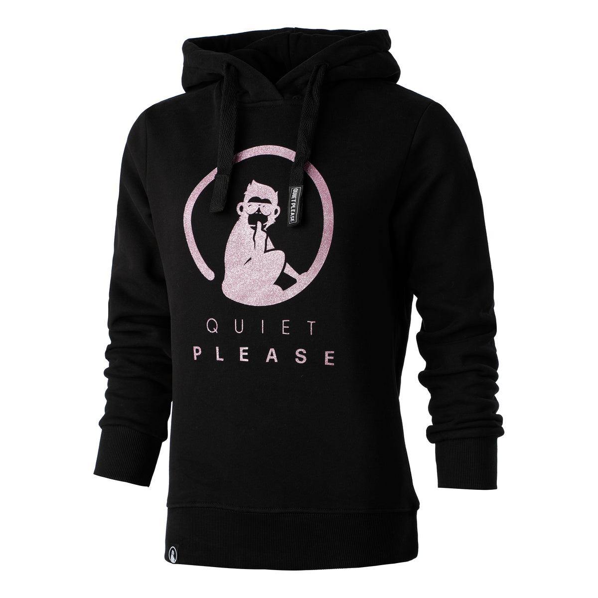 Quiet Please Baseline Logo Glitter Bluza Kobiety - czarny, róż
