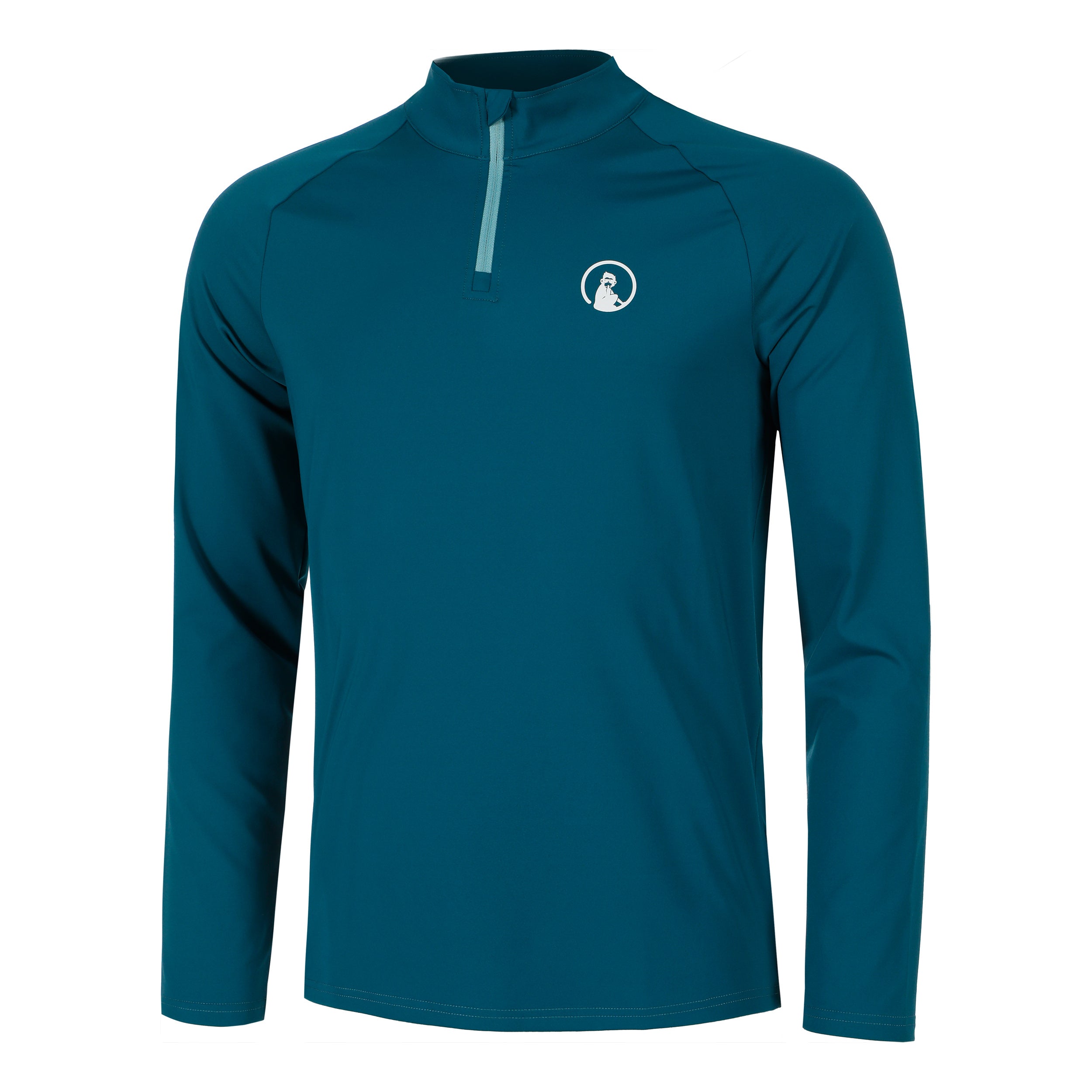 Quiet Please Create Big Serve 1/4 Zip Długi Rękaw Mężczyźni-Petrol,Biały