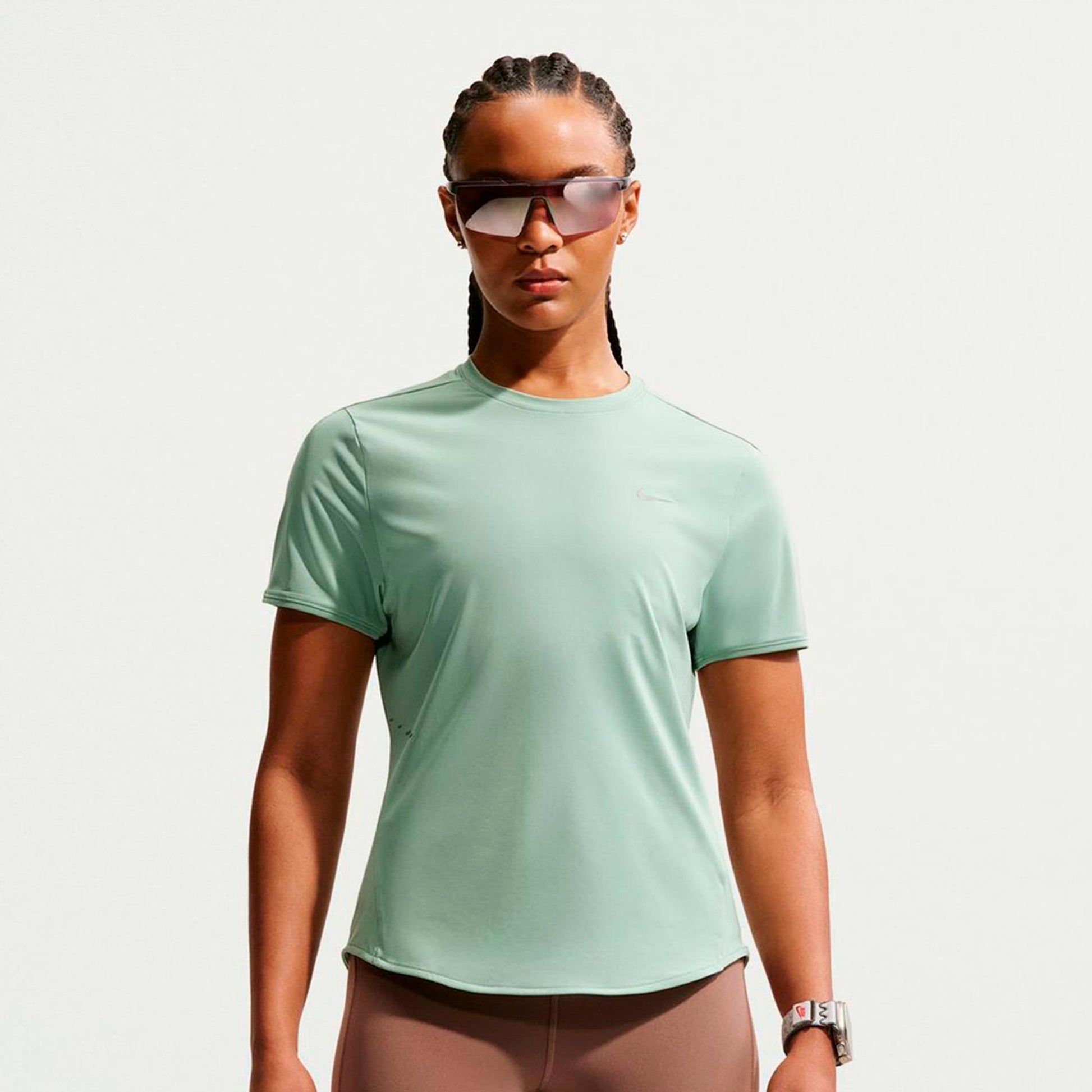 Nike Swift Koszulka do biegania Kobiety - jasnozielony, srebrny