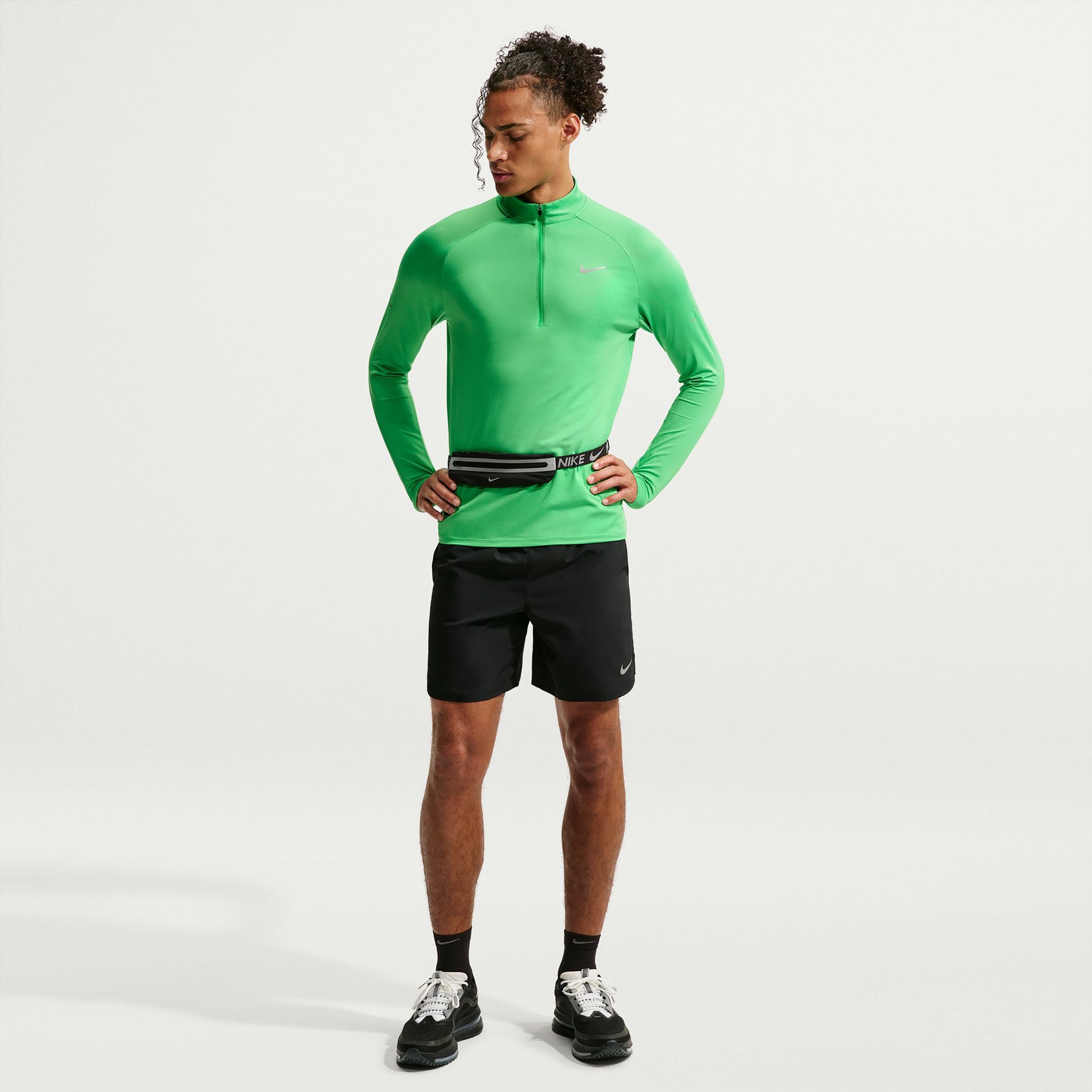 Nike Stride Half-Zip  Koszulka do biegania Mężczyźni - zieleń, srebrny