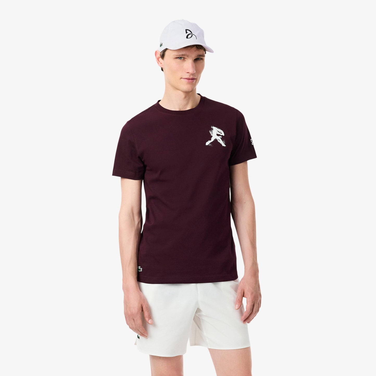 Lacoste & Cap Koszulka Mężczyźni - czerwone wino, biały