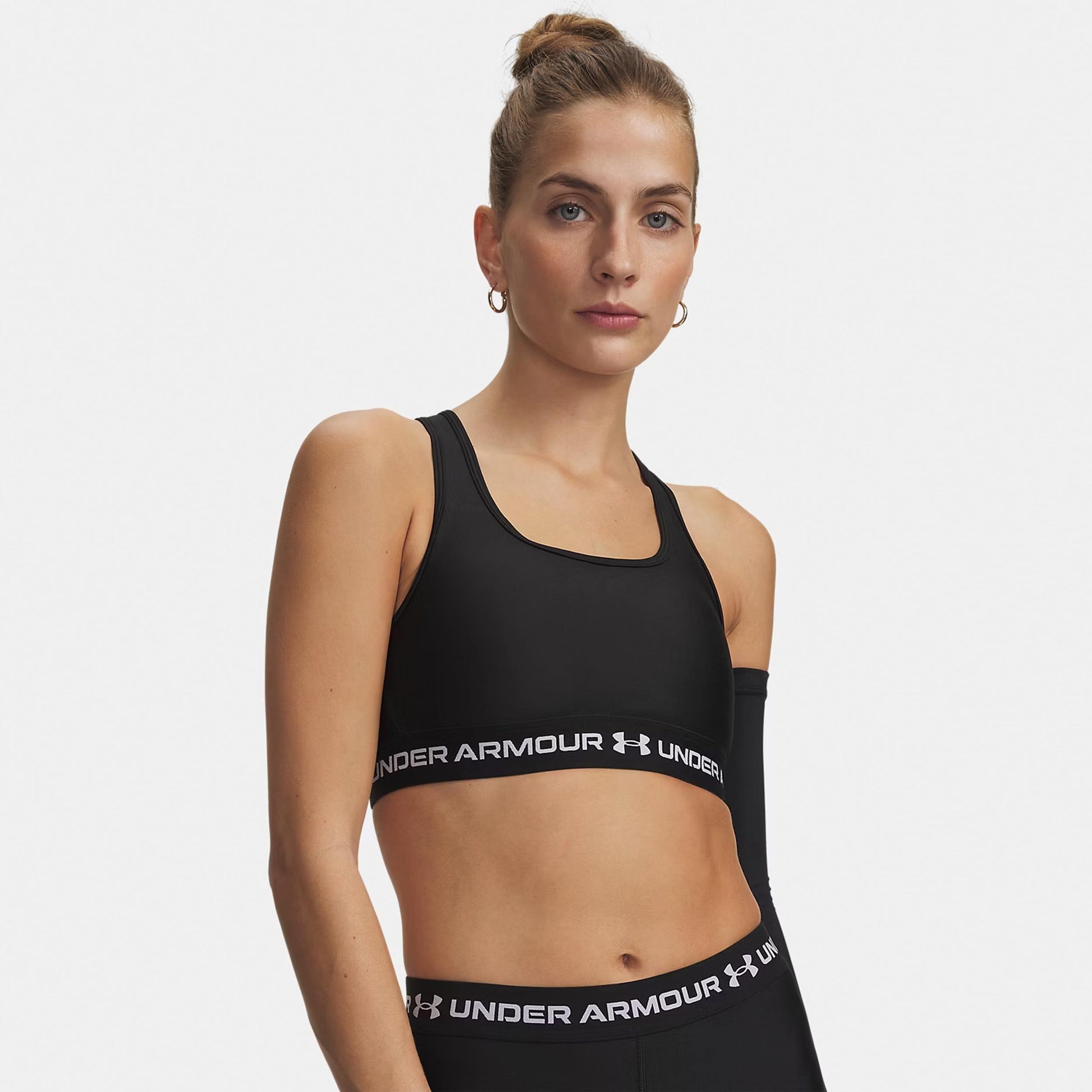 Under Armour Crossback Mid Stanik sportowy Kobiety - czarny, biały