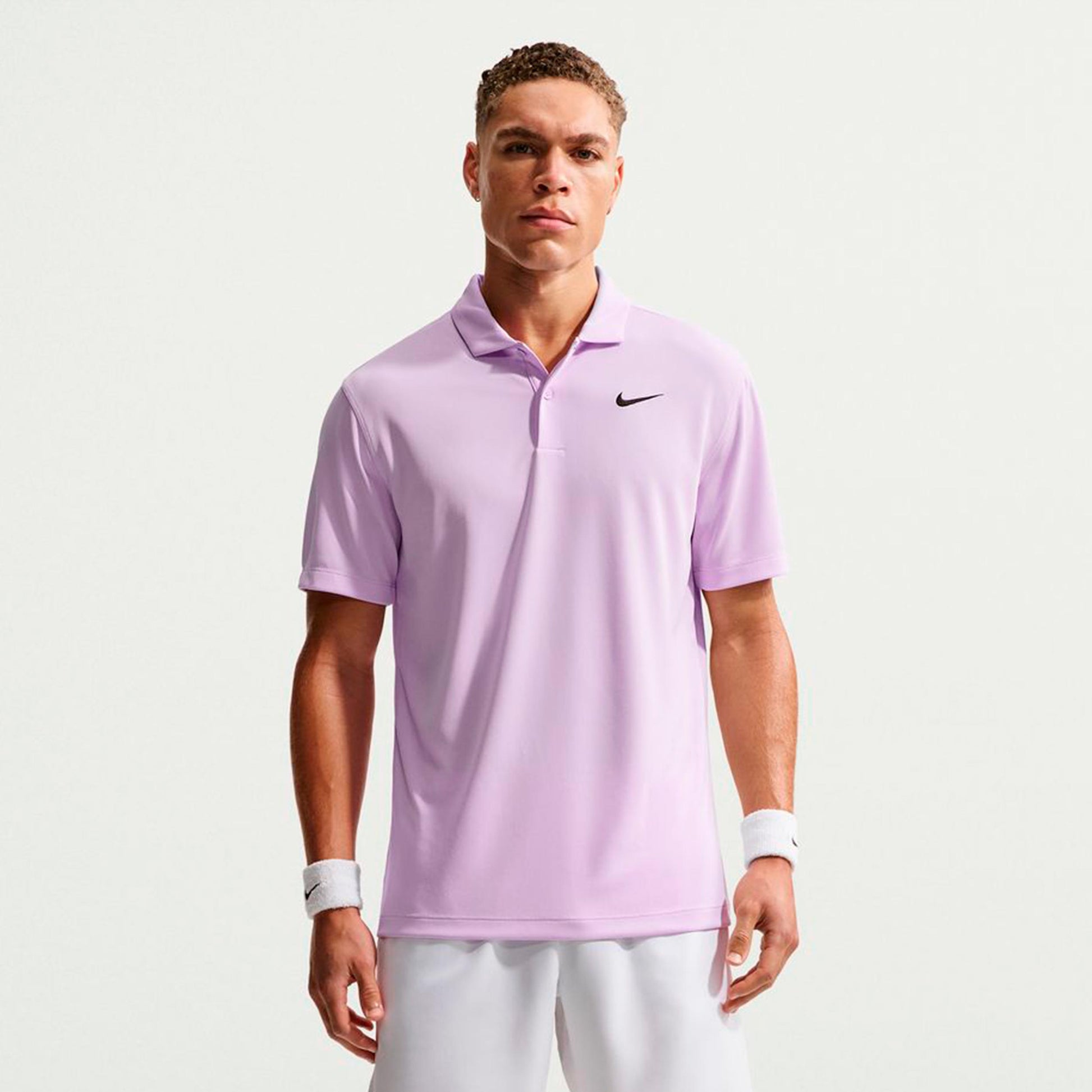Nike Dri-Fit Victory Court Solid Polo Mężczyźni - liliowy, czarny