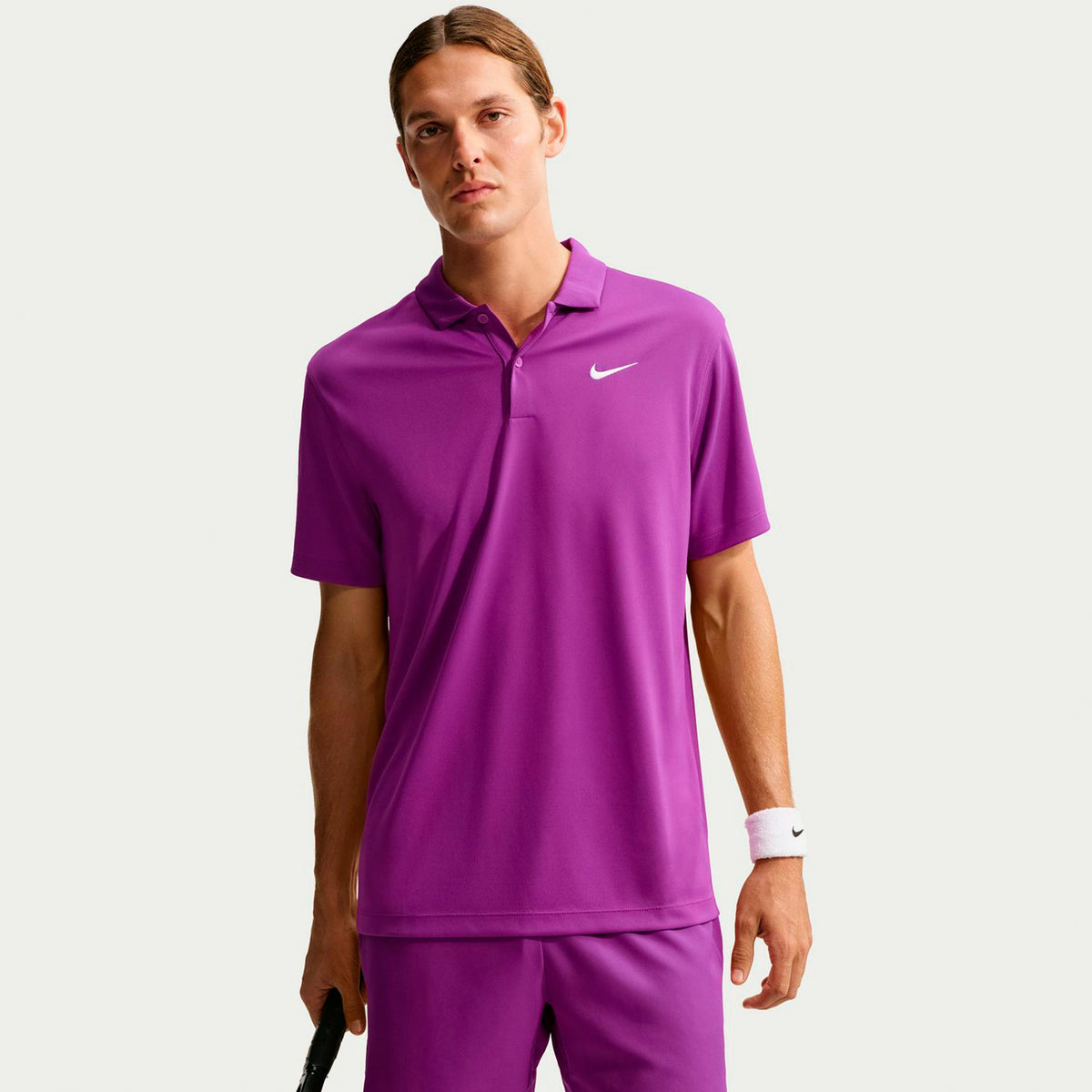 Nike Dri-Fit Victory Court Solid Polo Mężczyźni - liliowy, biały