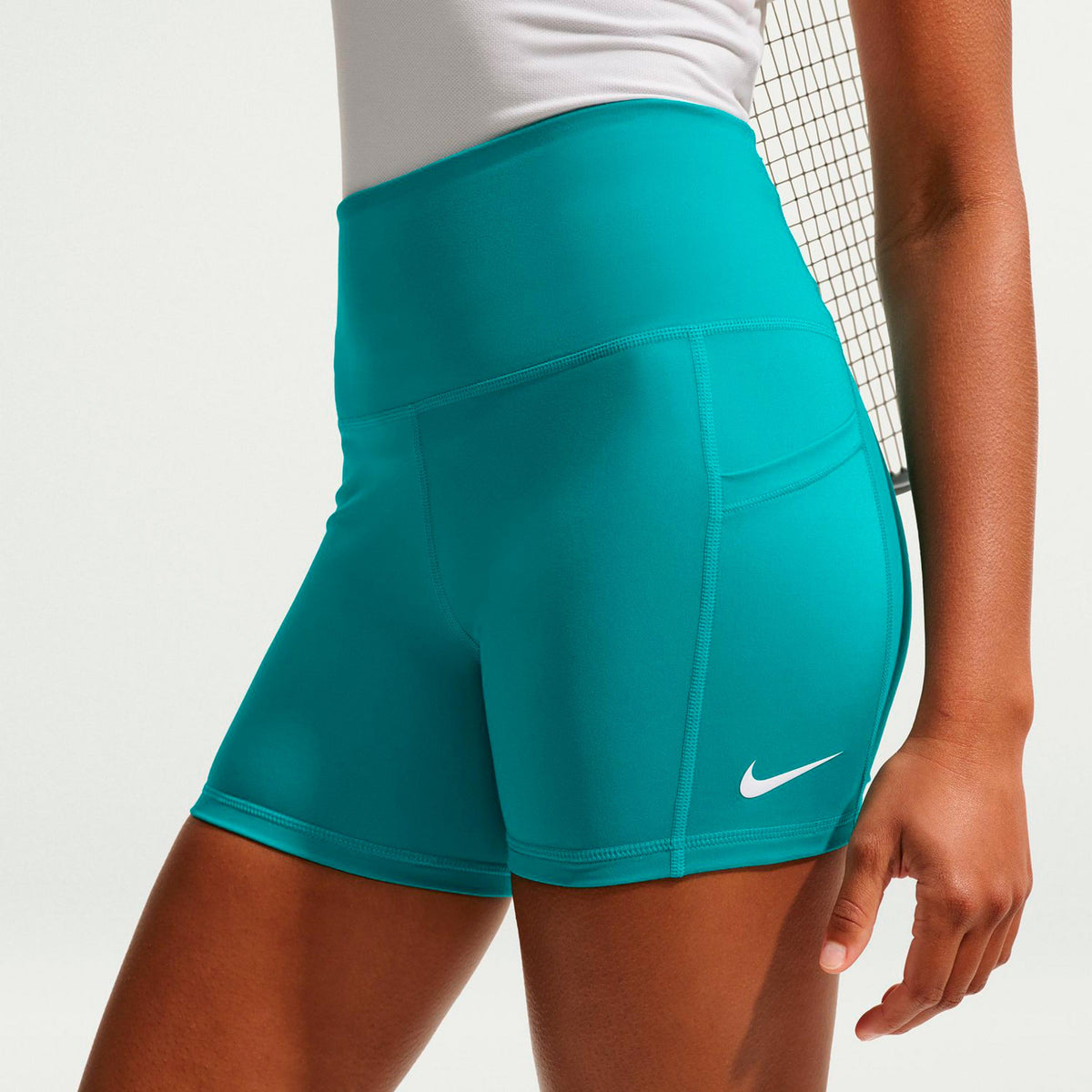 Nike Court Dri-Fit Ball Spodenki na piłki Kobiety - turkus, biały