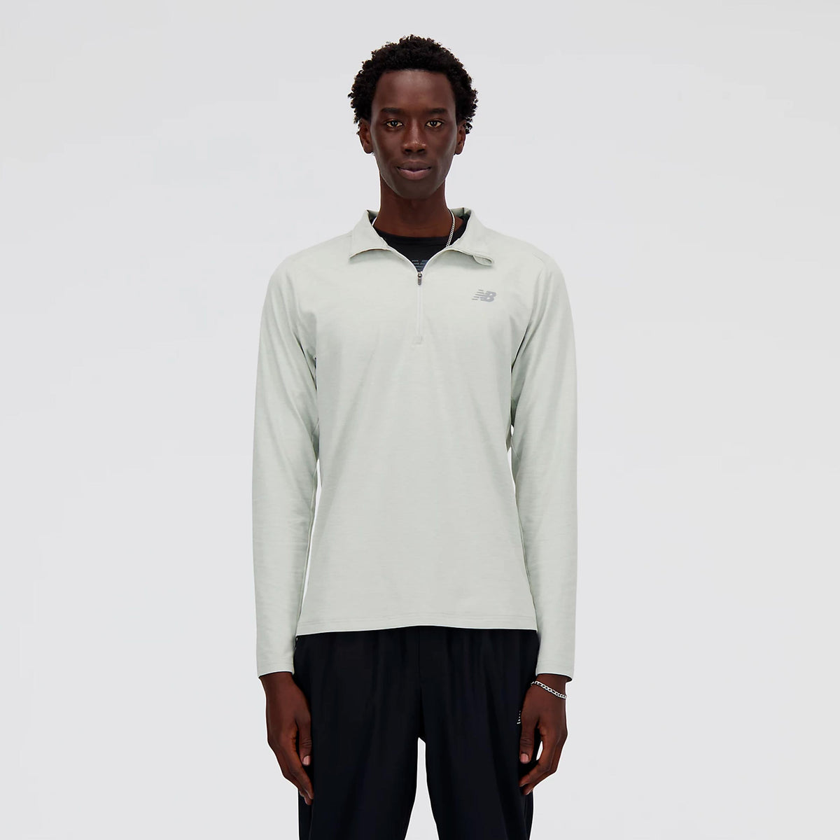 New Balance Space Dye 1/4 Zip Długi Rękaw Mężczyźni - szary