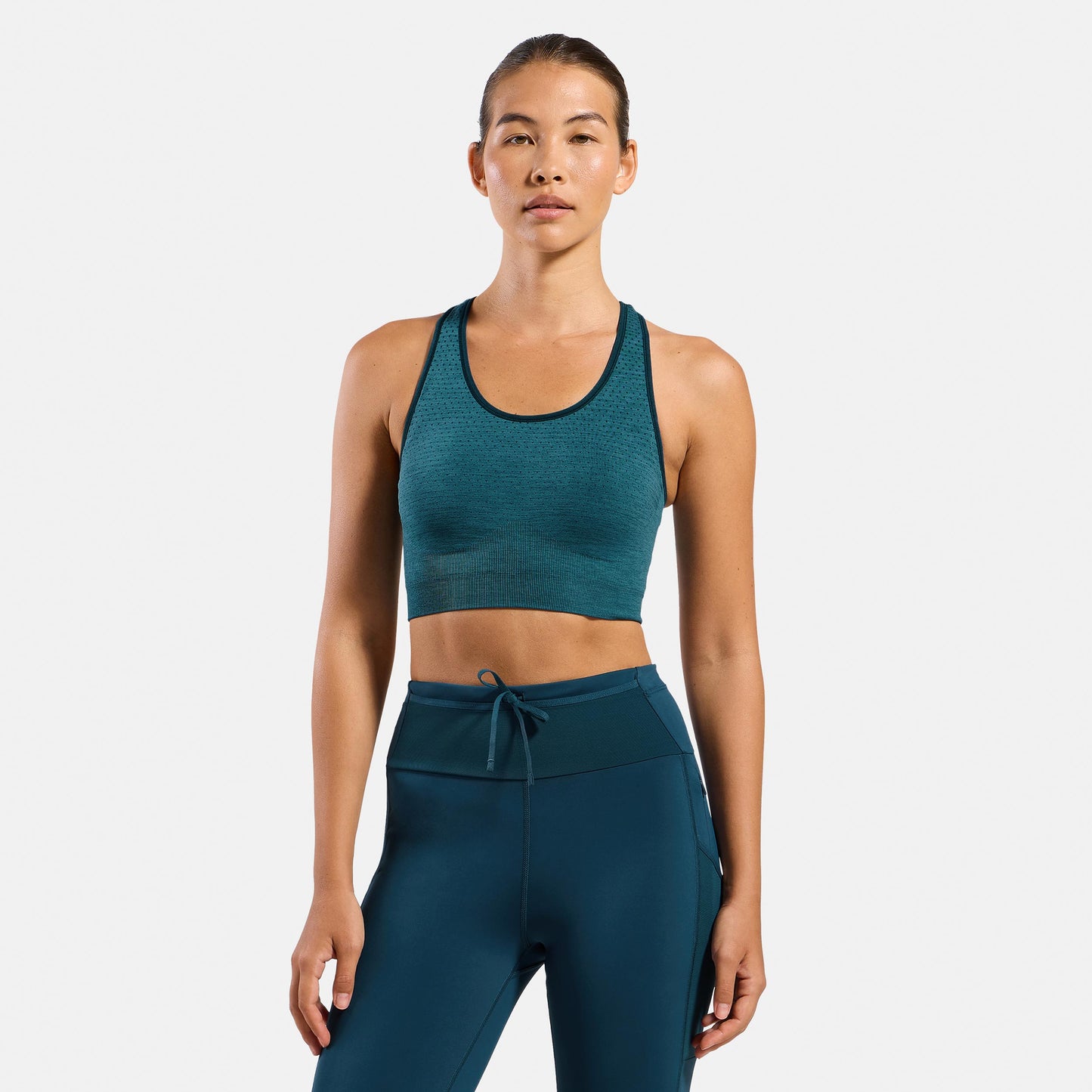 Odlo Seamless Medium Padded Sport  Stanik sportowy Kobiety - petrolowy
