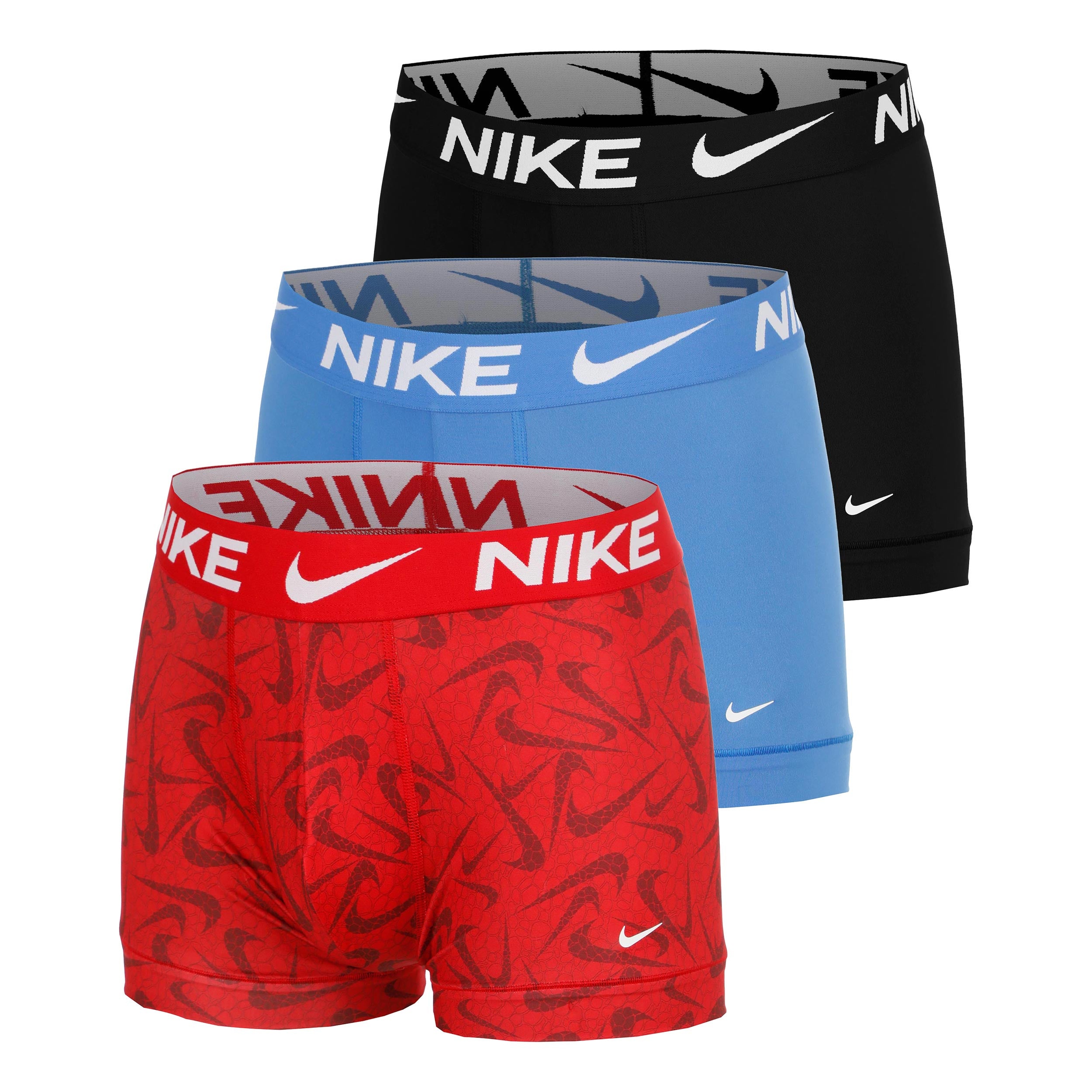 Nike Dri-Fit Essential Micro Trunk Bokserki sportowe - Opakowanie 3 szt. Mężczyźni-czerwony, niebieski