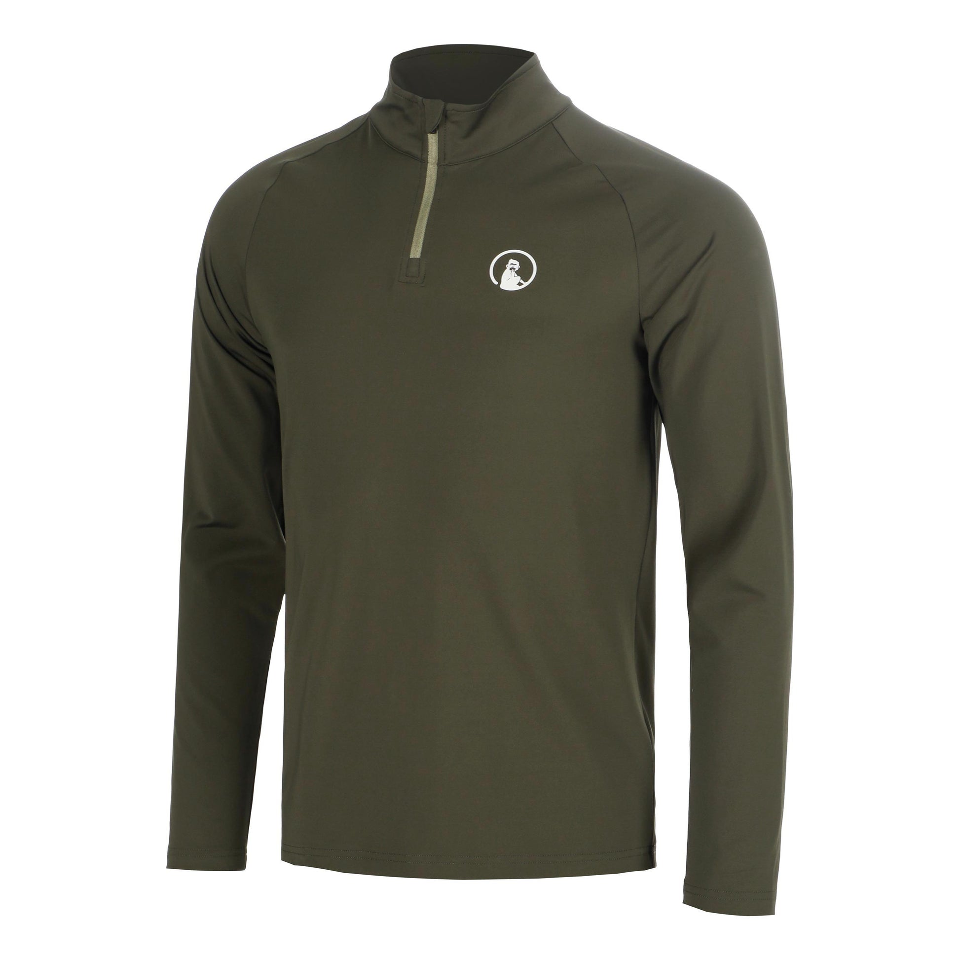 Quiet Please Memories Big Serve 1/4 Zip Długi Rękaw Mężczyźni - ciemnozielony