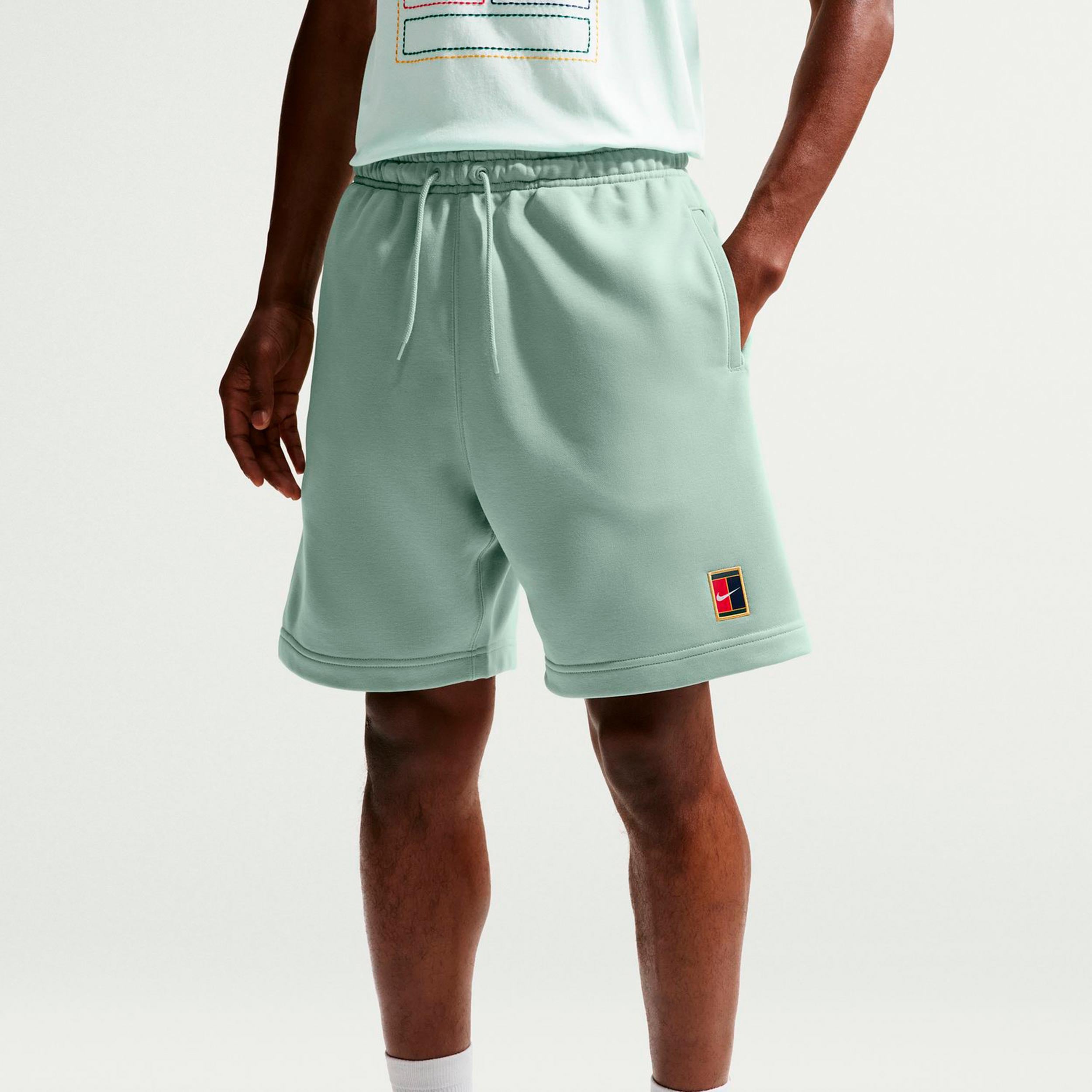 Nike Court Dri-Fit Heritage Fleece Szorty Mężczyźni - złamana biel