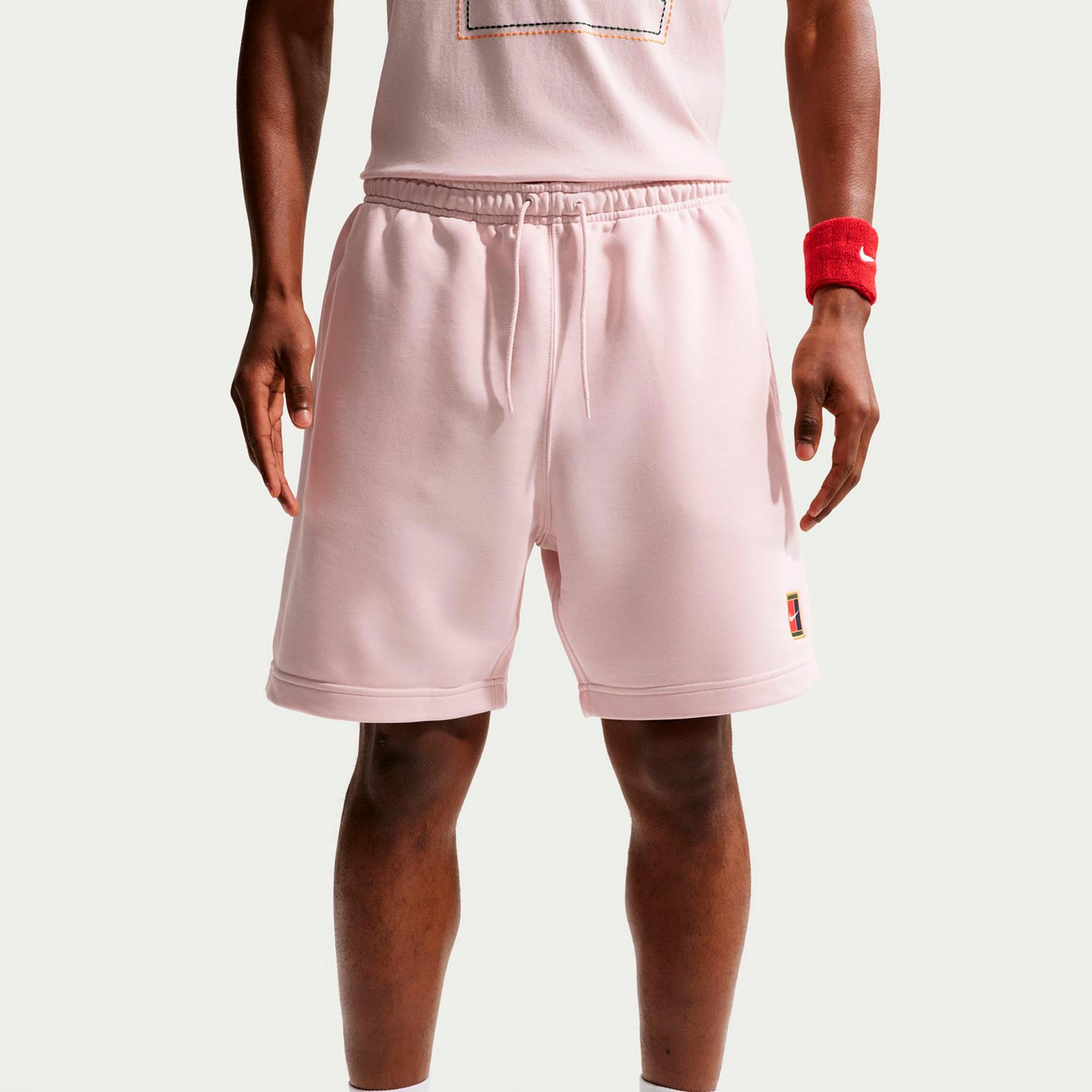 Nike Court Dri-Fit Heritage Fleece Szorty Mężczyźni - ciemnoróżowy