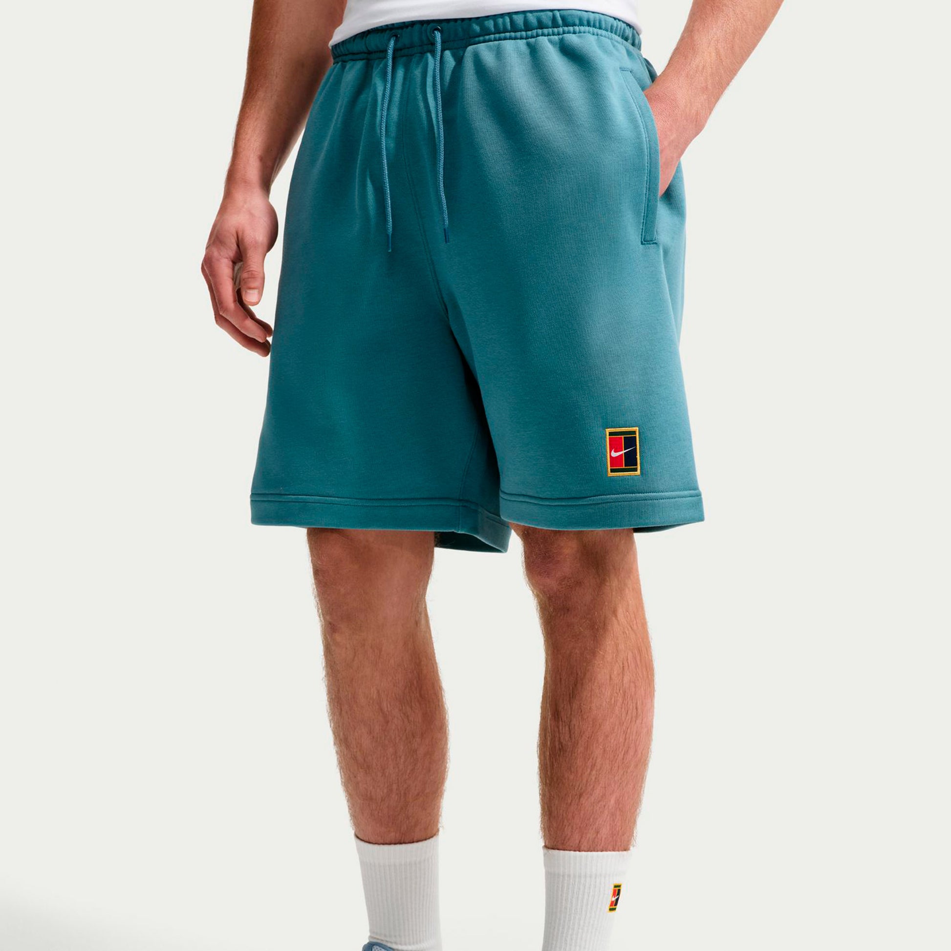 Nike Court Dri-Fit Heritage Fleece Szorty Mężczyźni - petrolowy
