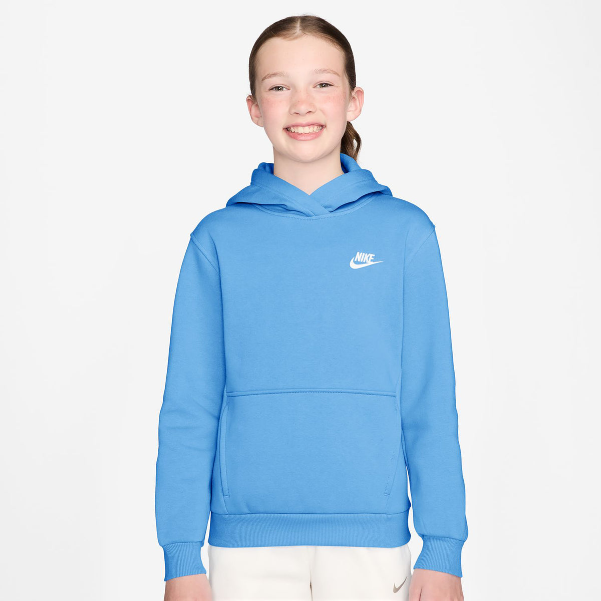 Nike Club Fleece Bluza Dzieci - jasnoniebieski, biały