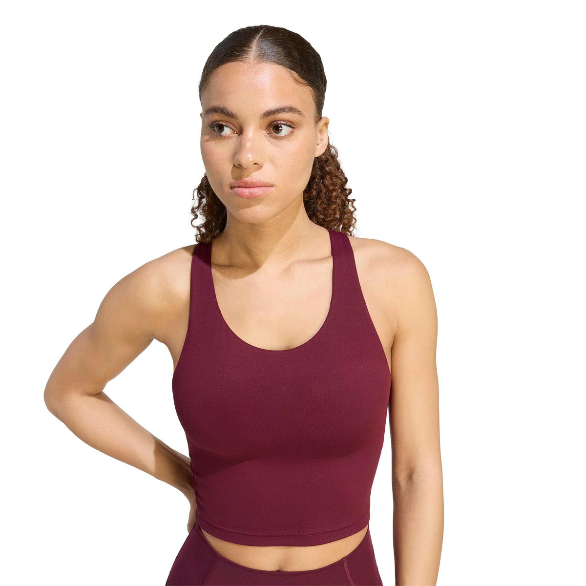 adidas All Me Medium Support Stanik sportowy Kobiety - czerwone wino