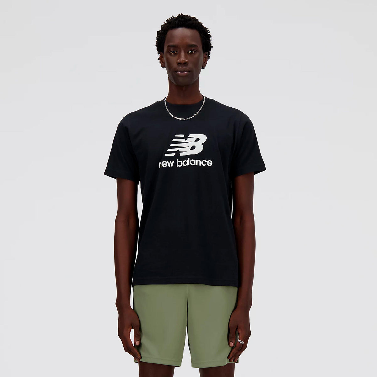 New Balance Essentials Logo Koszulka Mężczyźni - czarny
