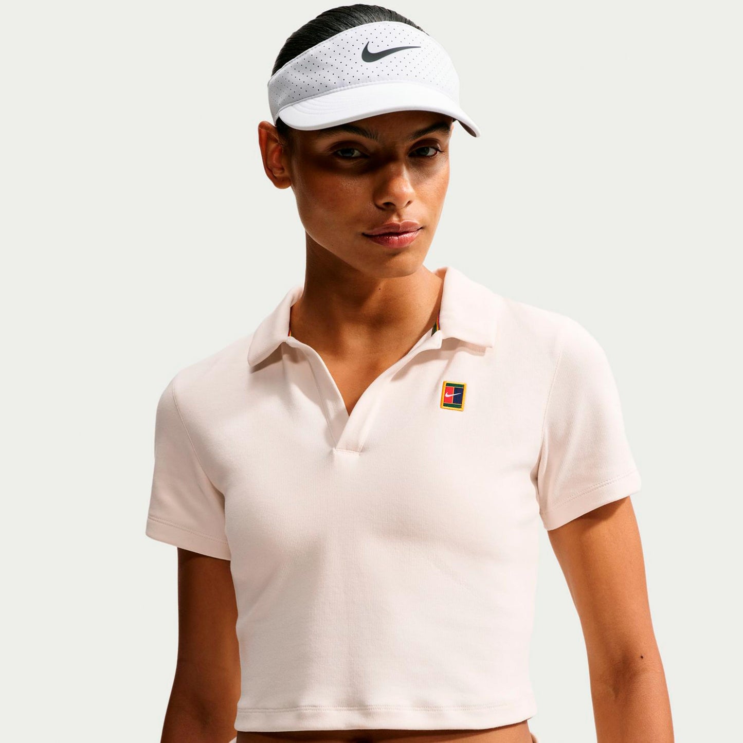 Nike Court Heritage Crop Polo Kobiety - krem