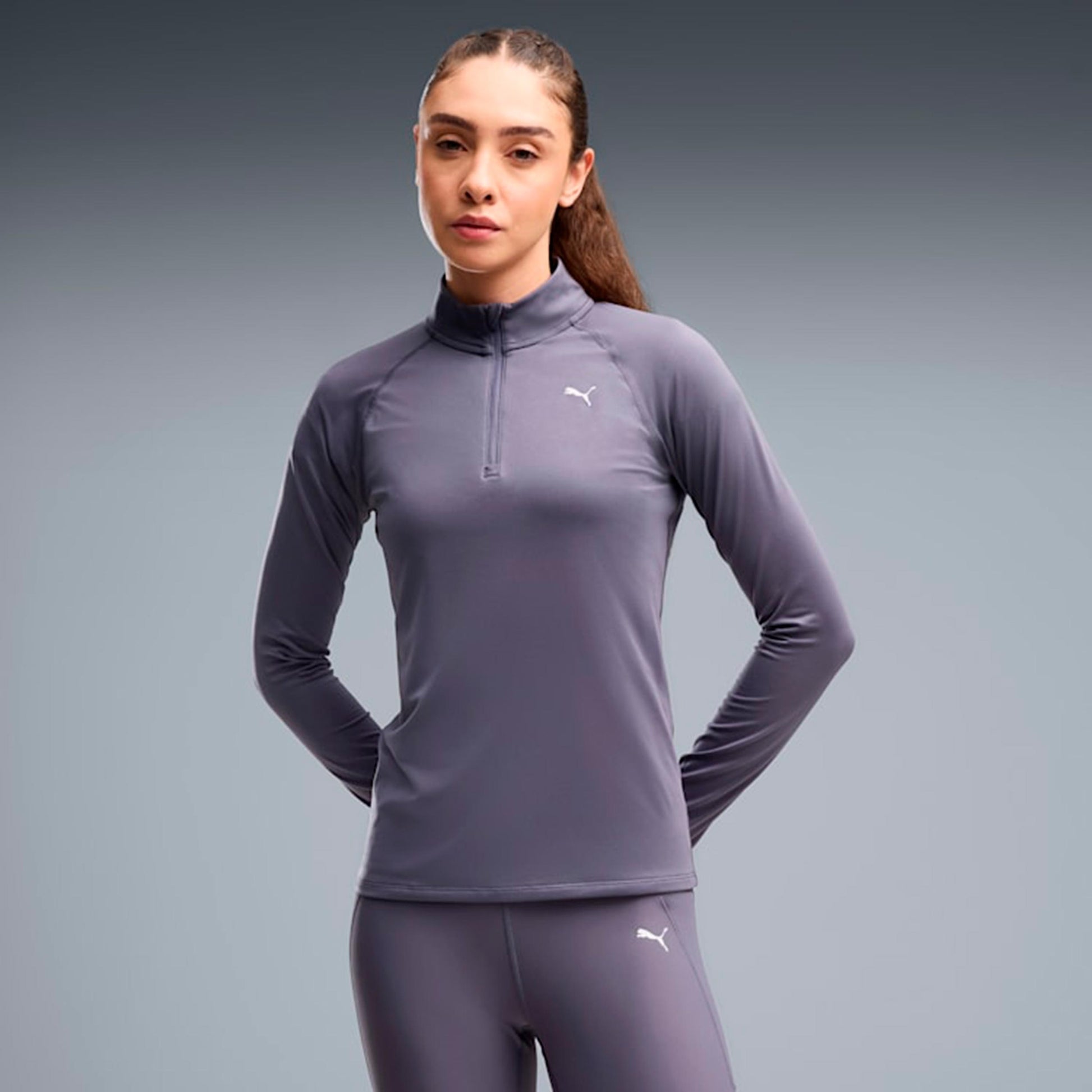 Puma Velocity Cloudspun 1/4 Zip  Koszulka do biegania Kobiety - szary