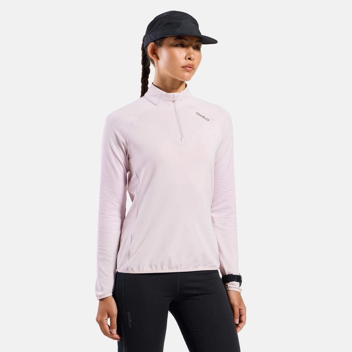 Odlo Zeroweight Warm Mid Layer 1/2 Zip Koszulka do biegania Kobiety - róż