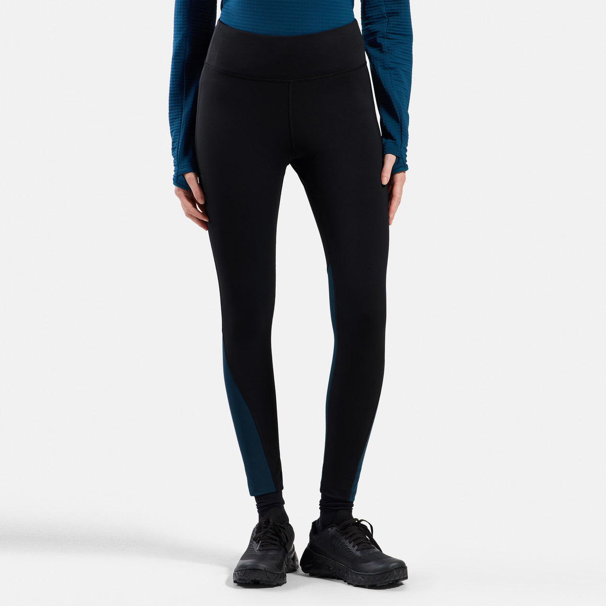 Odlo Essential Thermal  Getry do biegania Kobiety - czarny, petrolowy