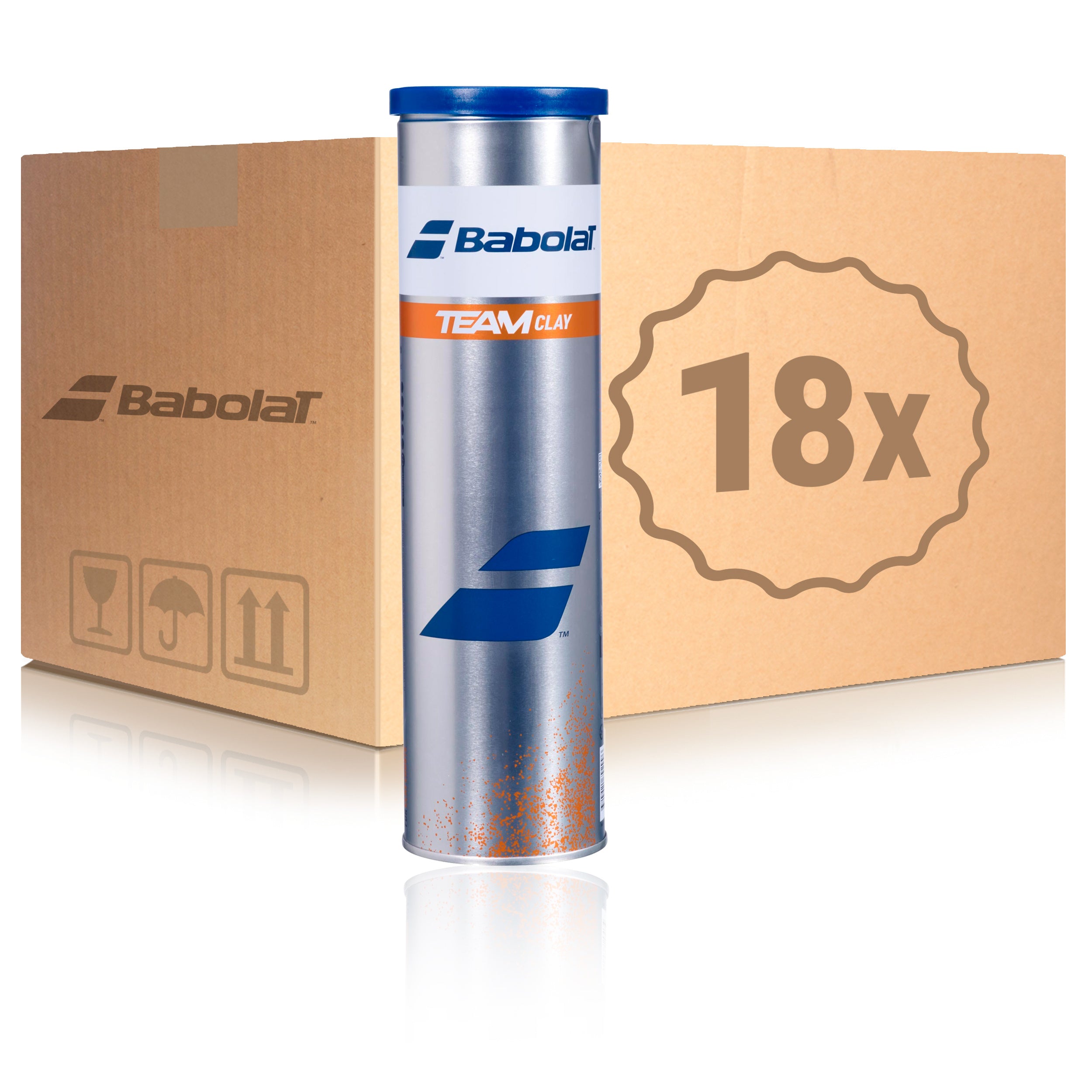 Babolat 18x puszka 4 szt. Team Clay X W KARTONIE