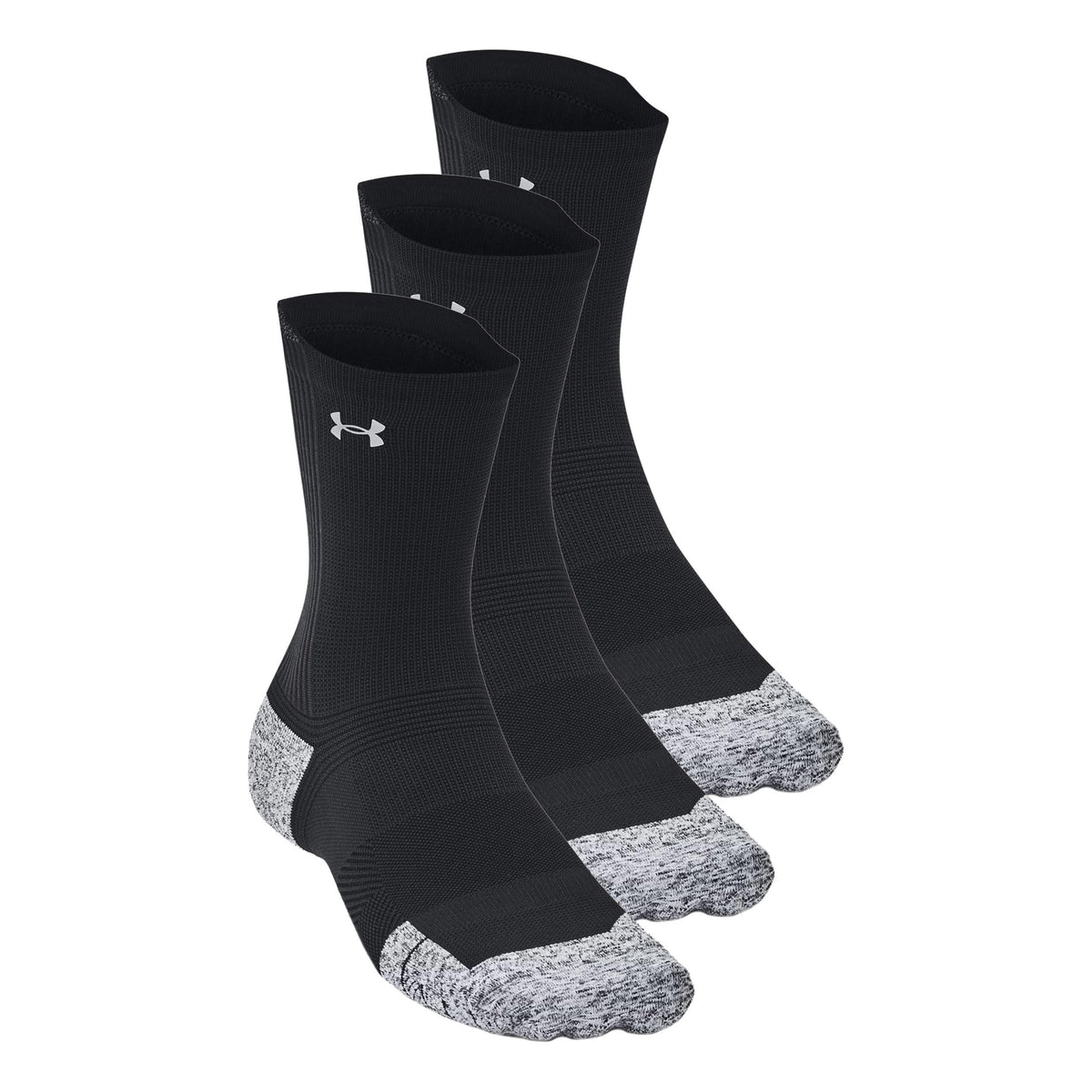 Under Armour Velociti Run Cush Crew 3pack Skarpety do biegania Unisex - czarny, czarny